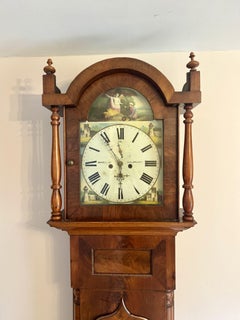 Fine quality antique 19th Century mahogany arch dial longcase clock