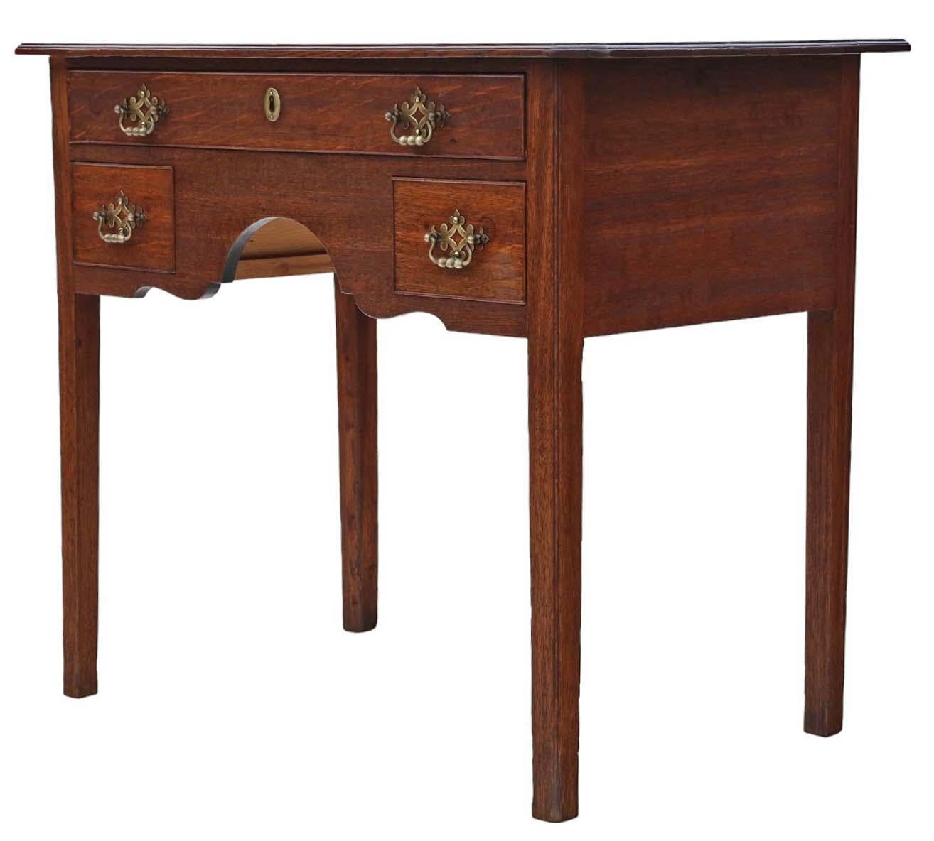 XIXe siècle Table d'écriture ancienne en chêne du 19ème siècle de qualité supérieure - Lit de bureau d'appoint