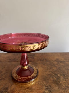 Fine quality antique 19th century ruby glass gilded tazza