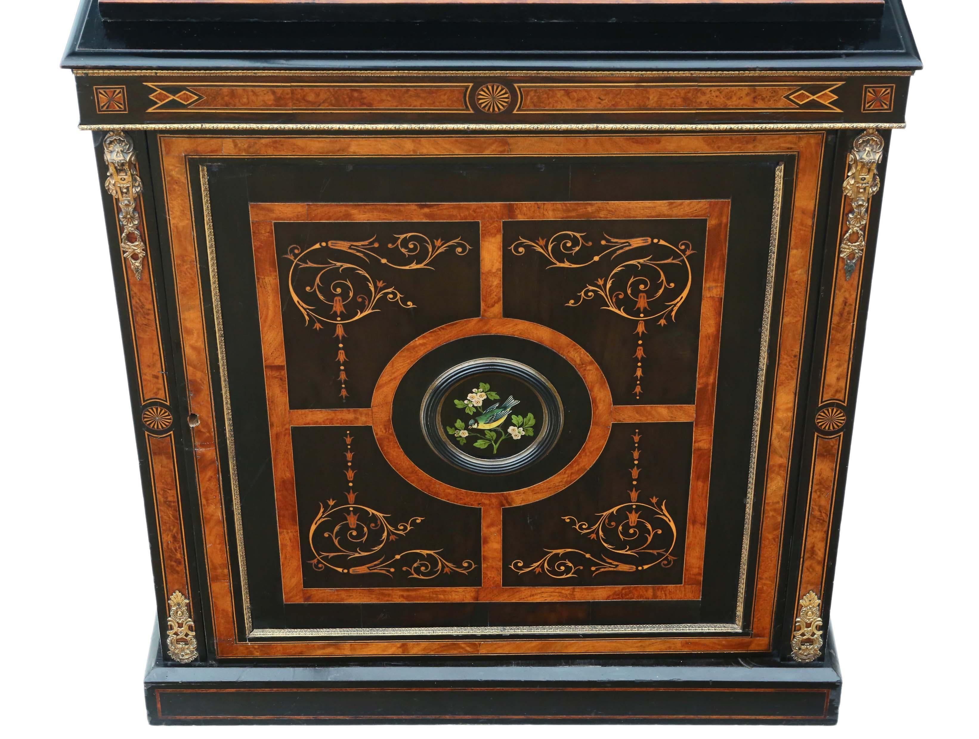 Fine Quality Antique Aesthetic Amboyna and Ebonised Two-Part Pier Display Cabine In Good Condition For Sale In Wisbech, Cambridgeshire