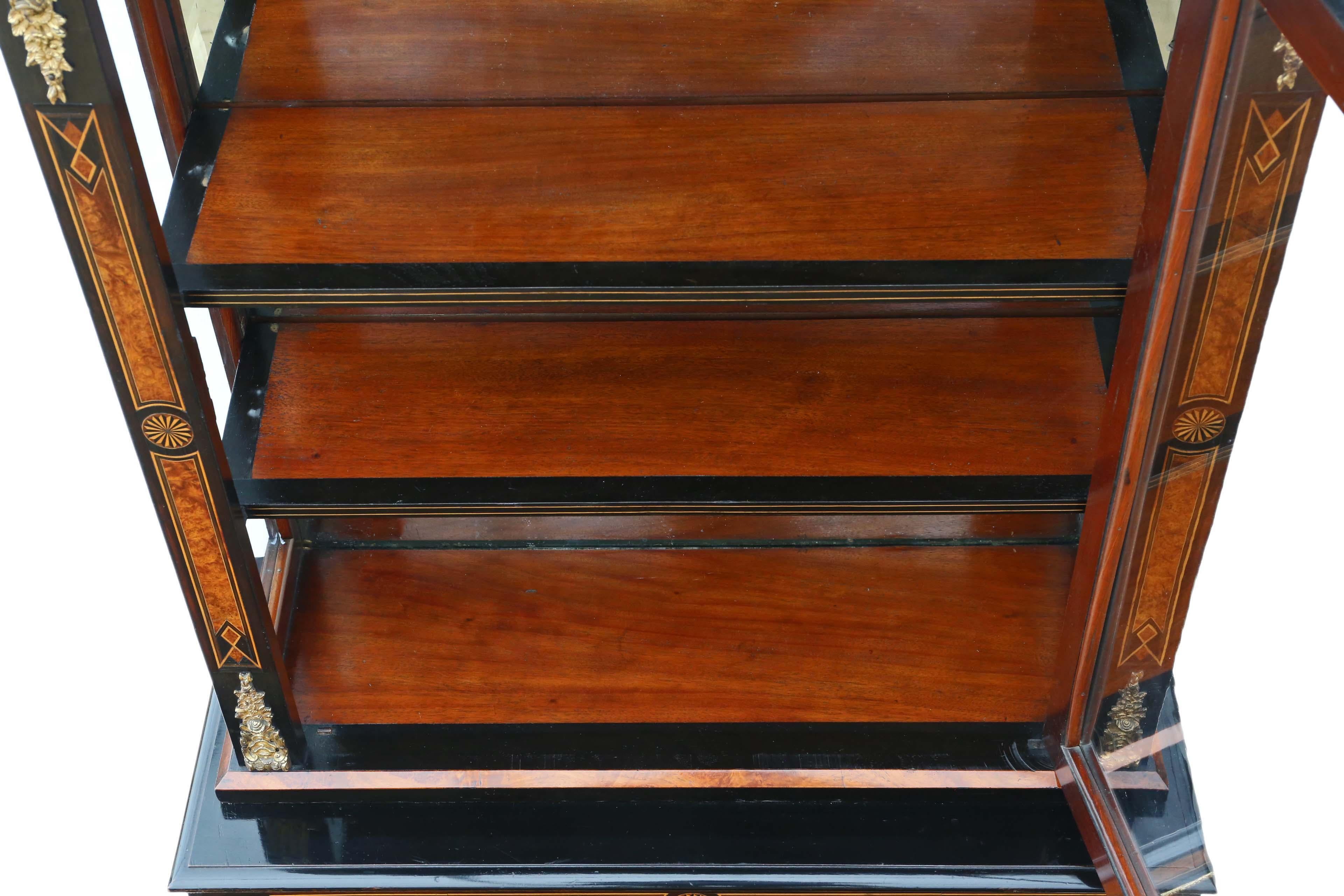 Fine Quality Antique Aesthetic Amboyna and Ebonised Two-Part Pier Display Cabine For Sale 2