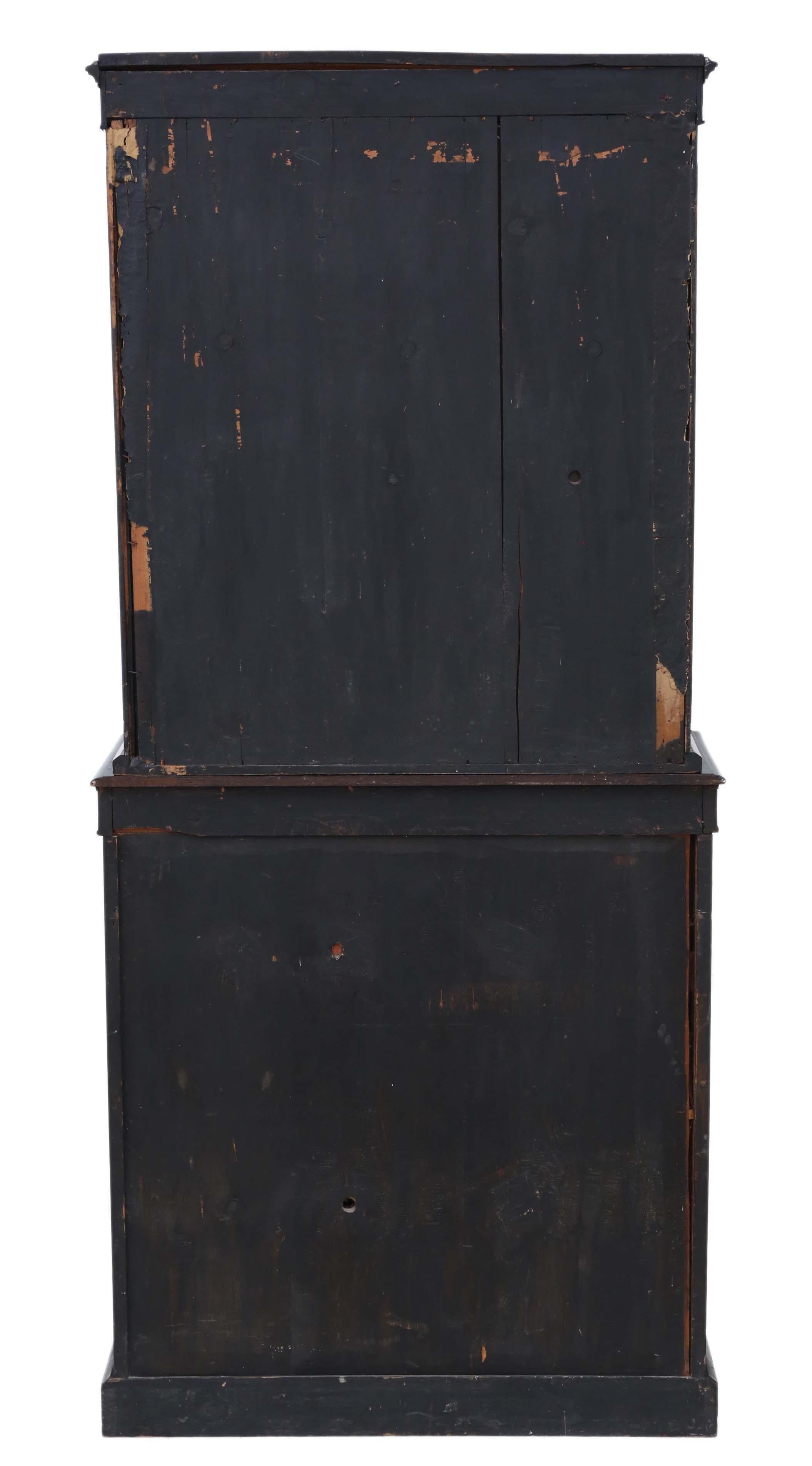 Fine Quality Antique Aesthetic Amboyna and Ebonised Two-Part Pier Display Cabine For Sale 4
