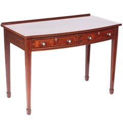 Fine Quality Antique Bow Front Inlaid Side or Writing Table