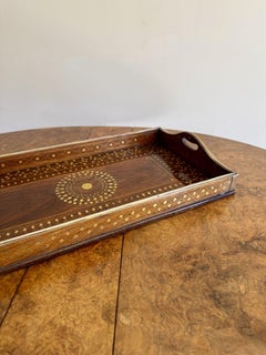 Fine quality antique brass inlaid tray