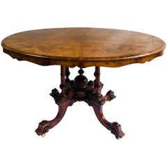 Fine Quality Antique Burr Walnut Oval Centre Table
