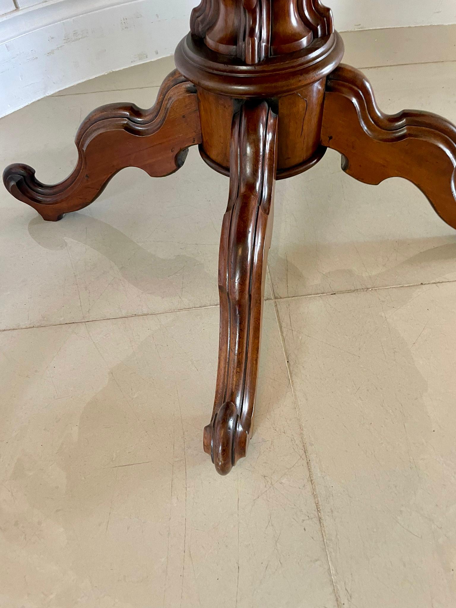 Fine Quality Antique Burr Walnut Shaped Tilt Top Centre Table For Sale 5