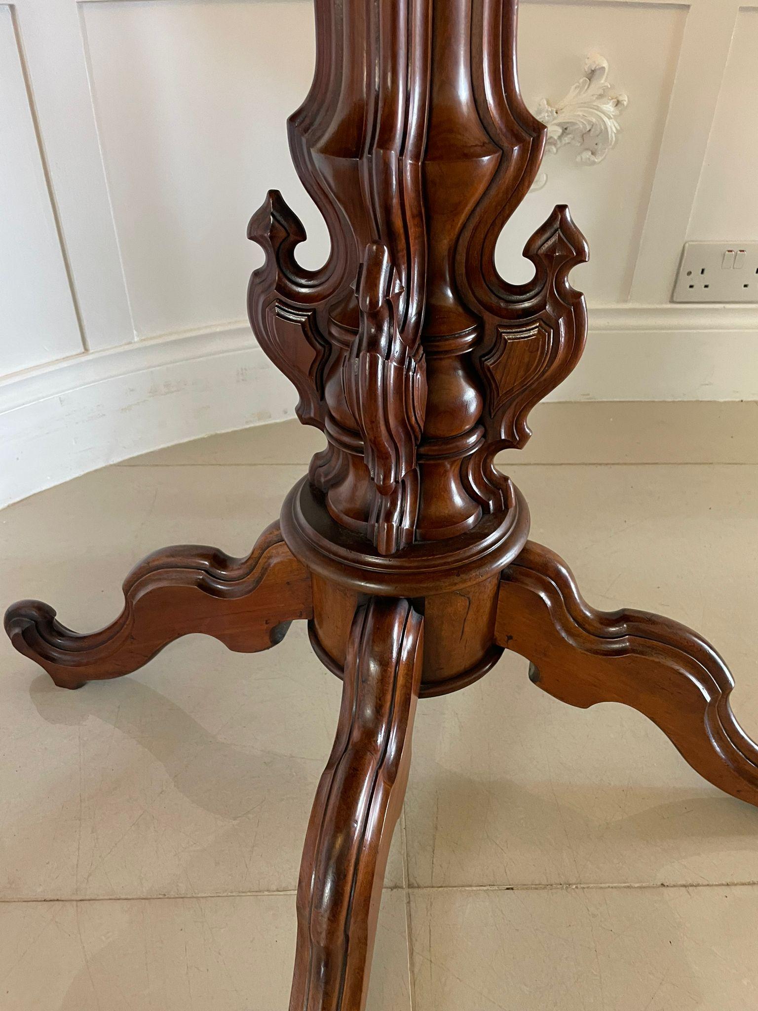 Fine Quality Antique Burr Walnut Shaped Tilt Top Centre Table For Sale 2