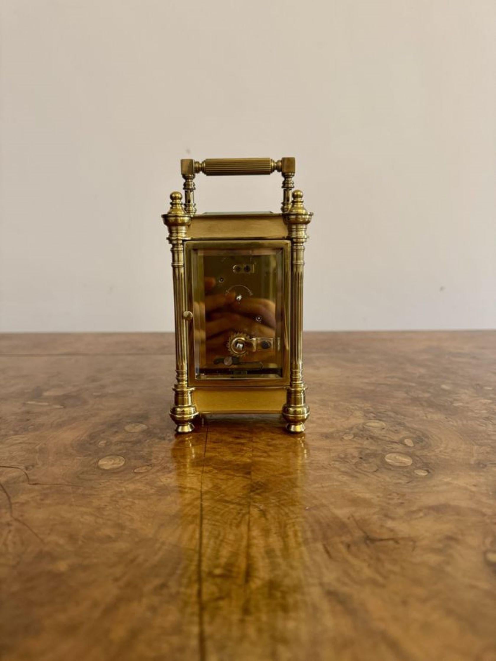 English Fine quality antique carriage clock by Mappin and Webb For Sale