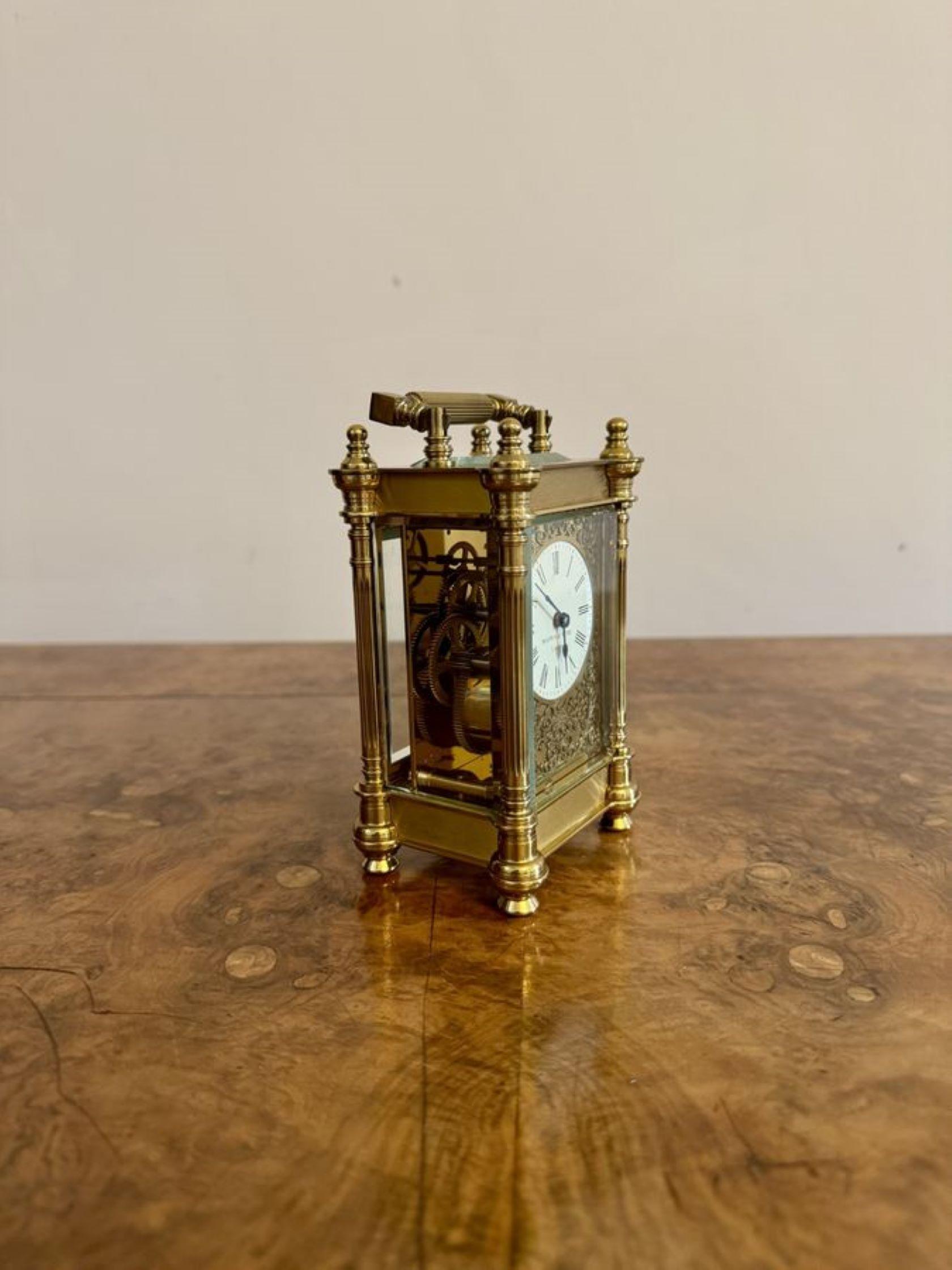 Fine quality antique carriage clock by Mappin and Webb In Good Condition For Sale In Ipswich, GB