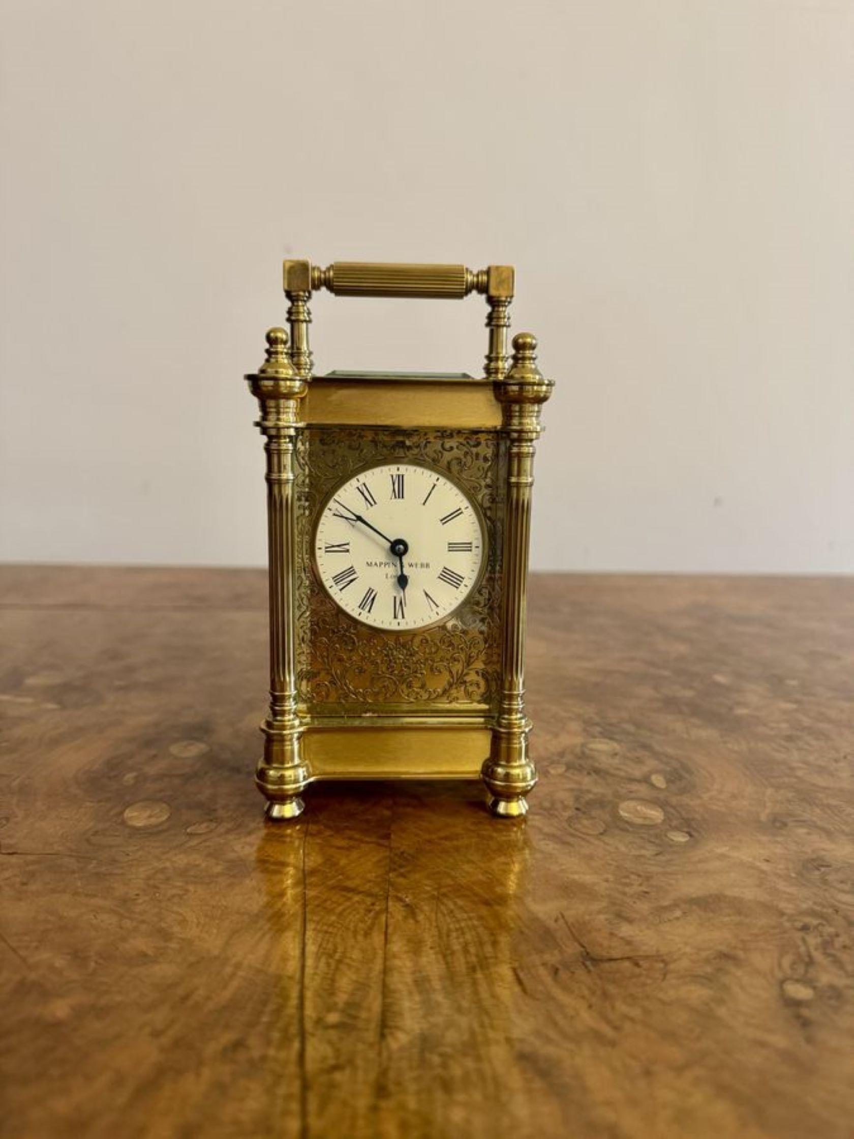 Fine quality antique carriage clock by Mappin and Webb For Sale 2