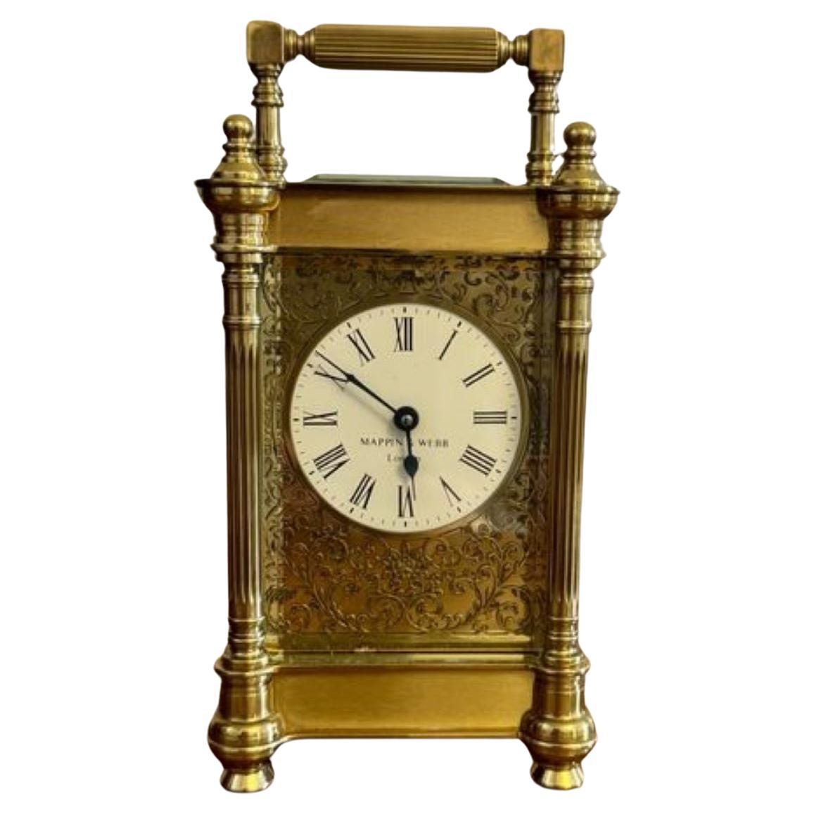 Fine quality antique carriage clock by Mappin and Webb