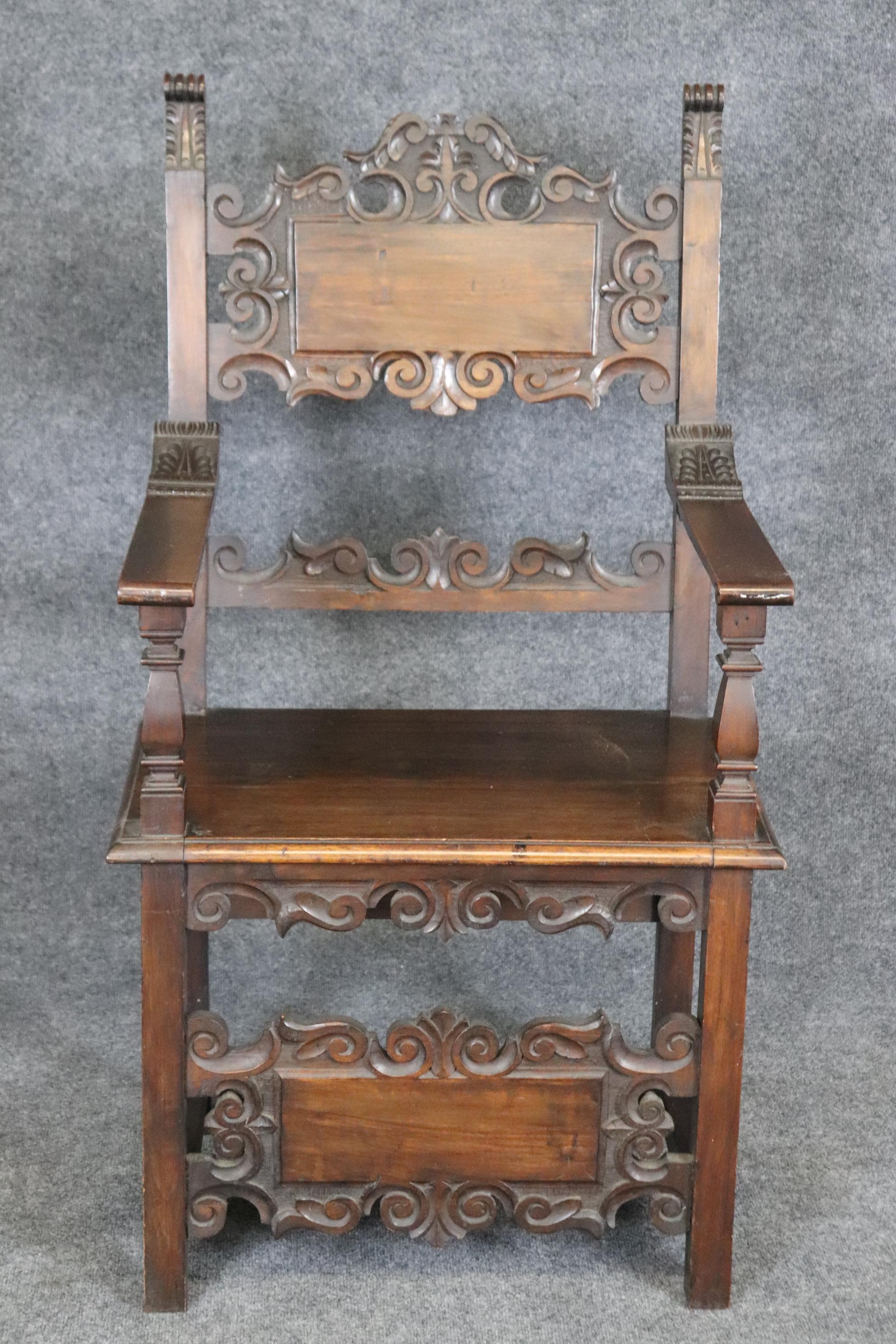sedia trono in legno