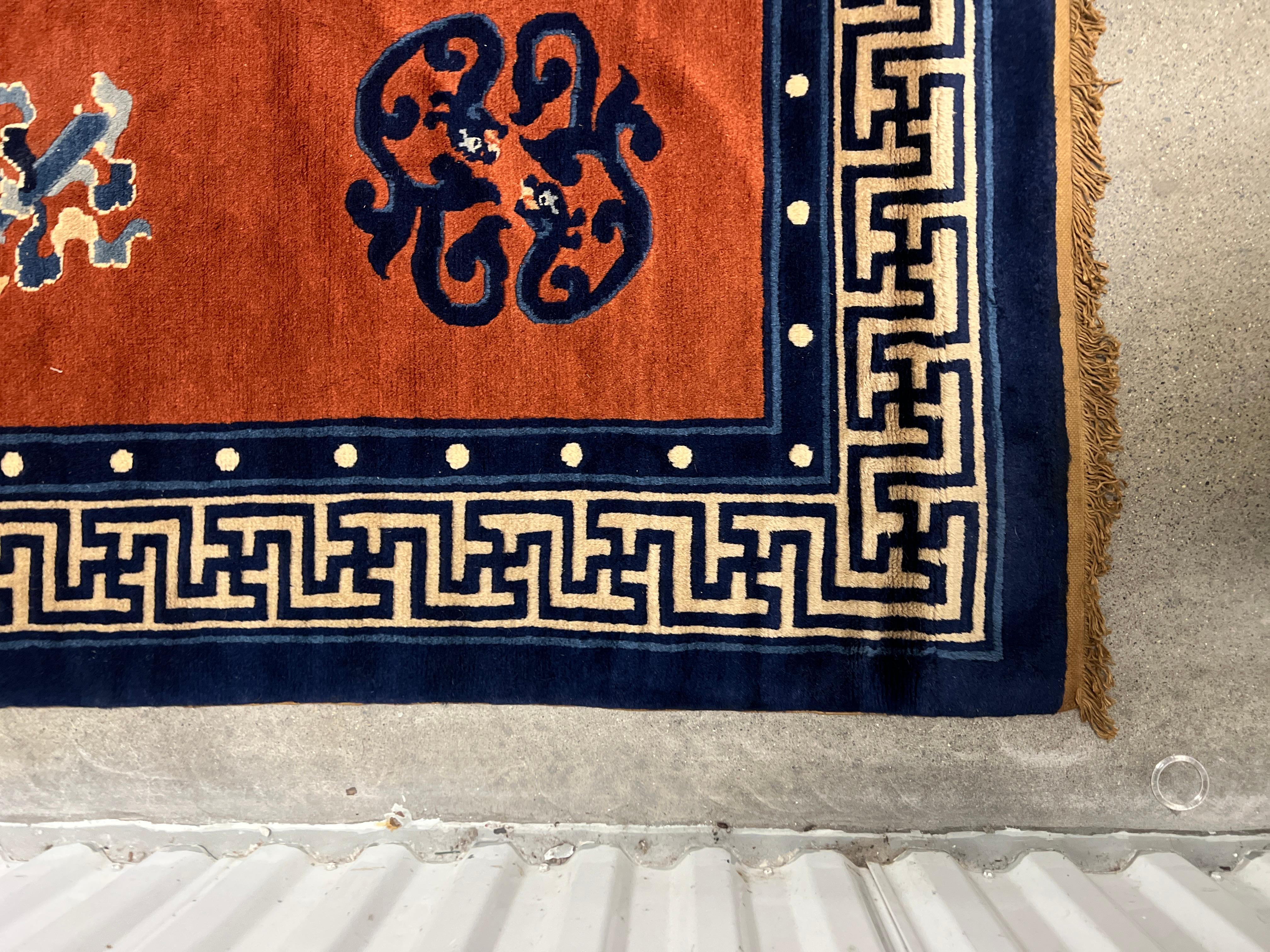 Feine Qualität Antike chinesische Art Deco Wolle Teppich oder Teppich 
5'10