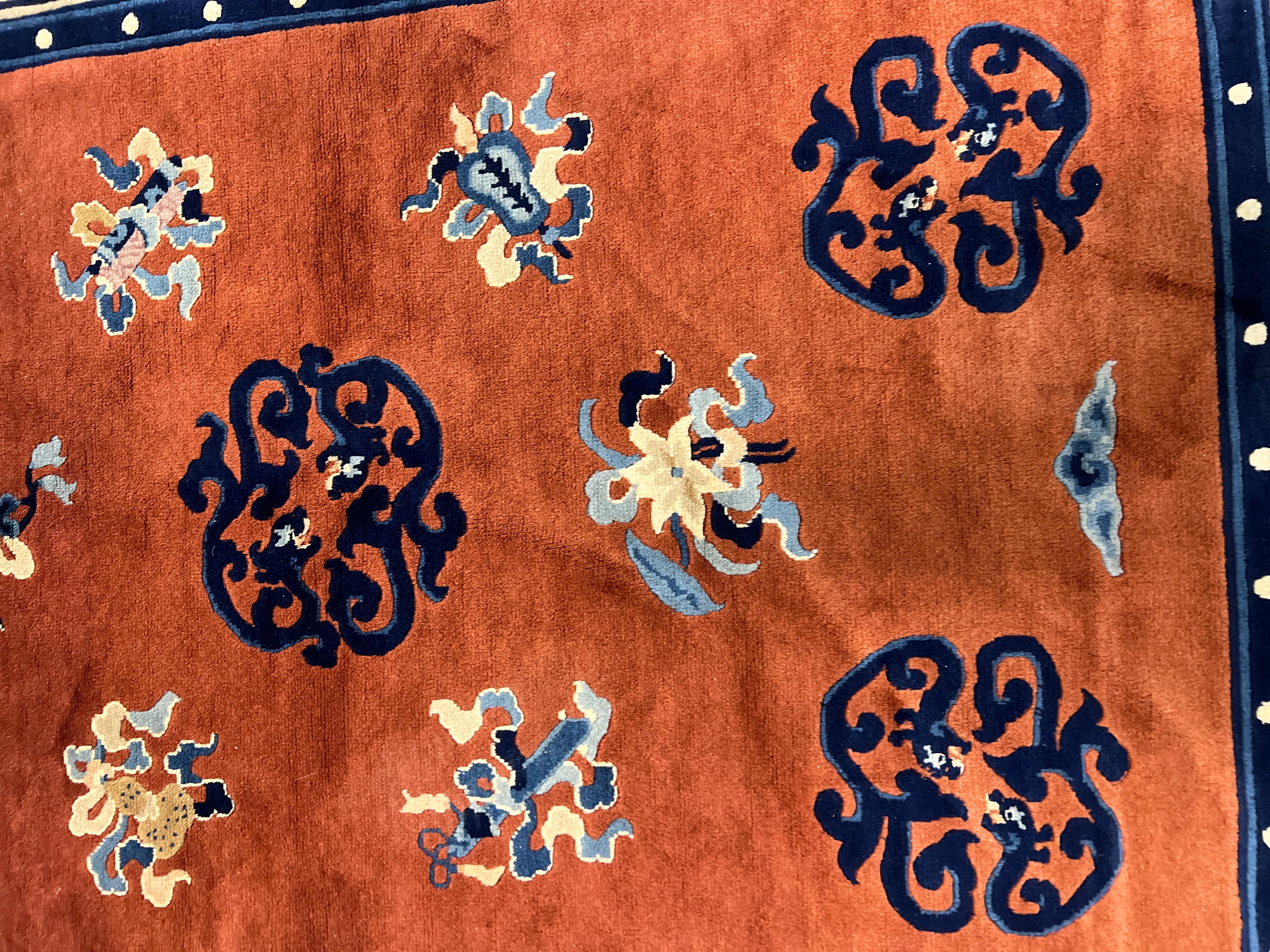 Antiker chinesischer Art-déco-Wollteppich oder Teppich in hoher Qualität 6'10