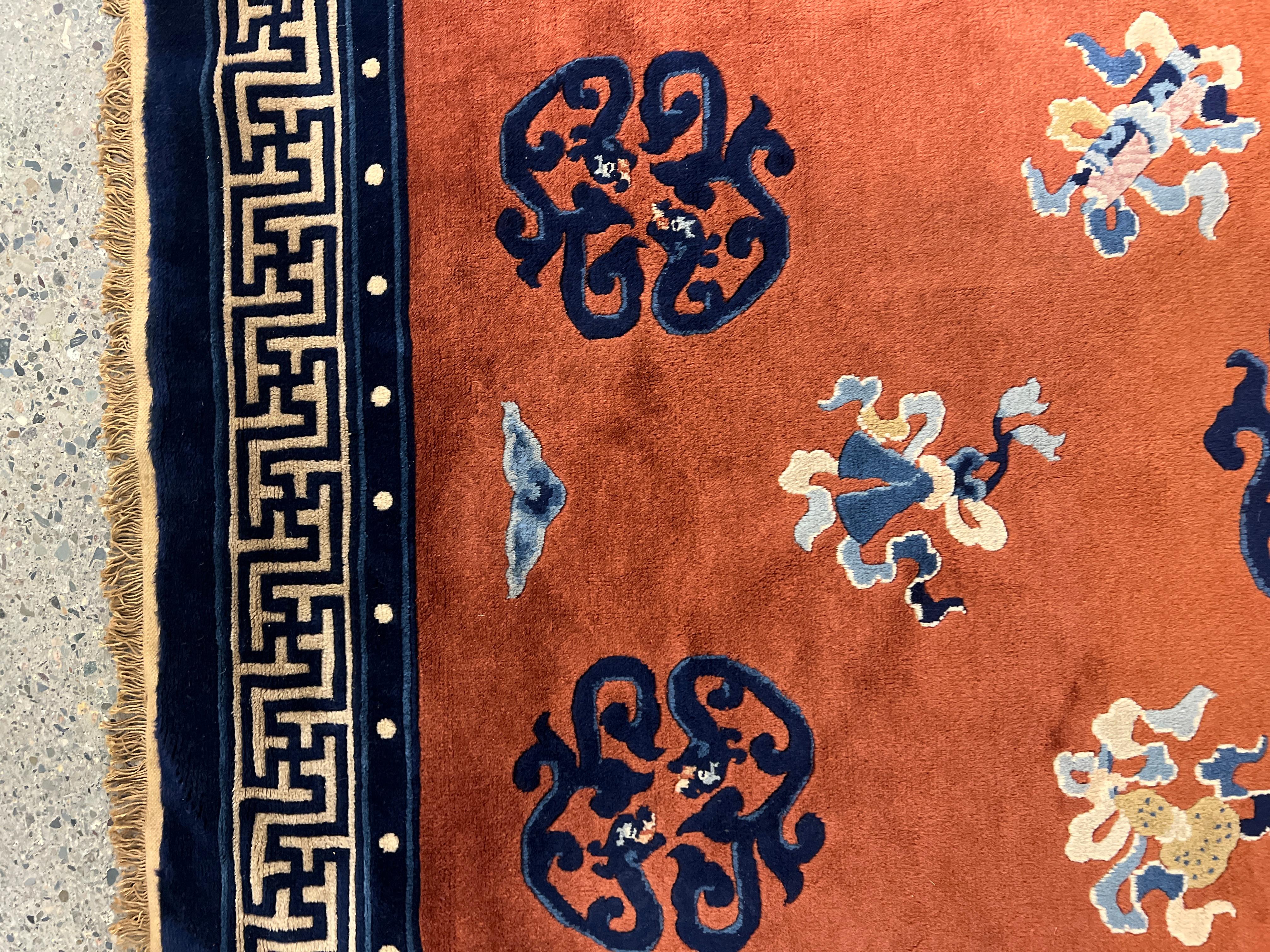 Chinois Tapis ou moquette Art Déco chinois ancien de qualité supérieure de 6'10