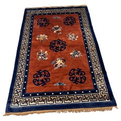 Antiker chinesischer Art-déco-Wollteppich oder Teppich in hoher Qualität 6'10" x 4'5"