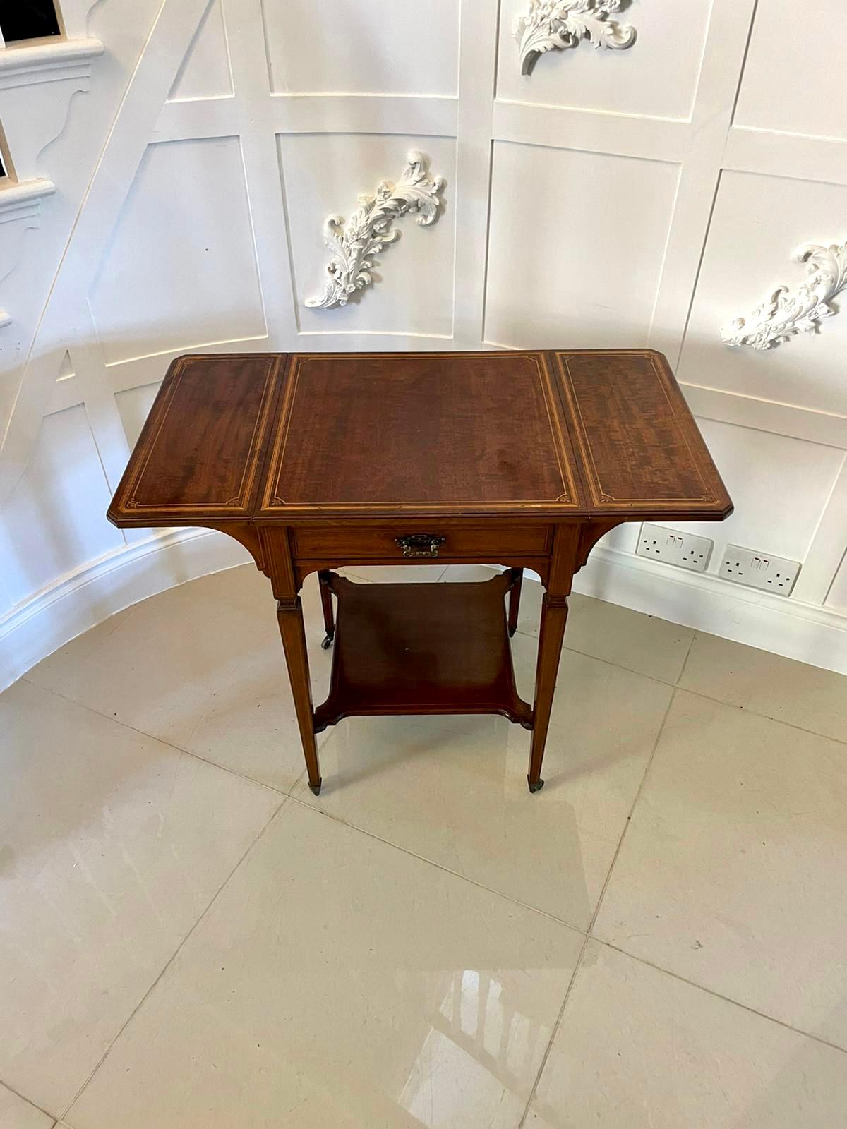 Fine Quality Antique Edwardian Inlaid Mahogany Occasional/Lamp Table For Sale 1