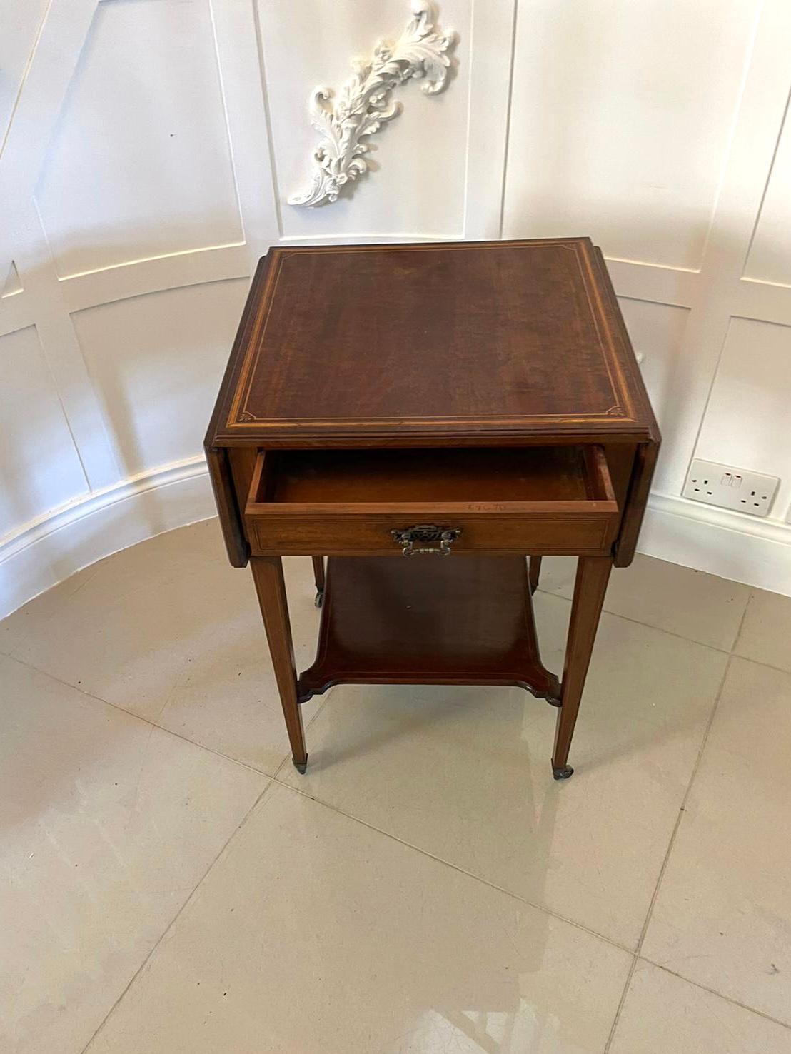 Fine Quality Antique Edwardian Inlaid Mahogany Occasional/Lamp Table For Sale 2