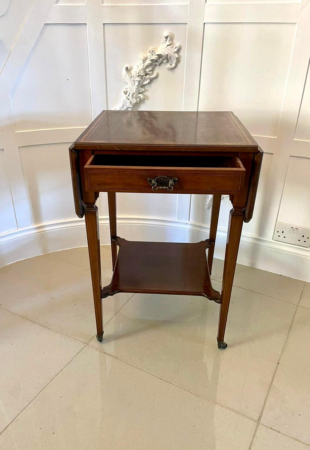 Fine Quality Antique Edwardian Inlaid Mahogany Occasional/Lamp Table For Sale 3