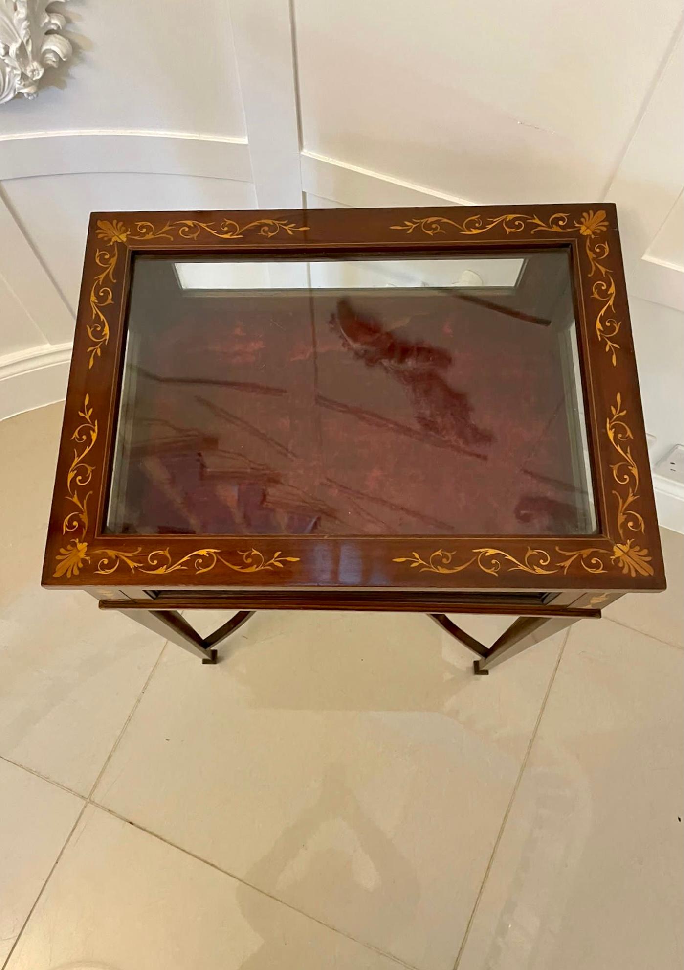 Fine Quality Antique Edwardian Mahogany Inlaid Bijouterie Cabinet 6