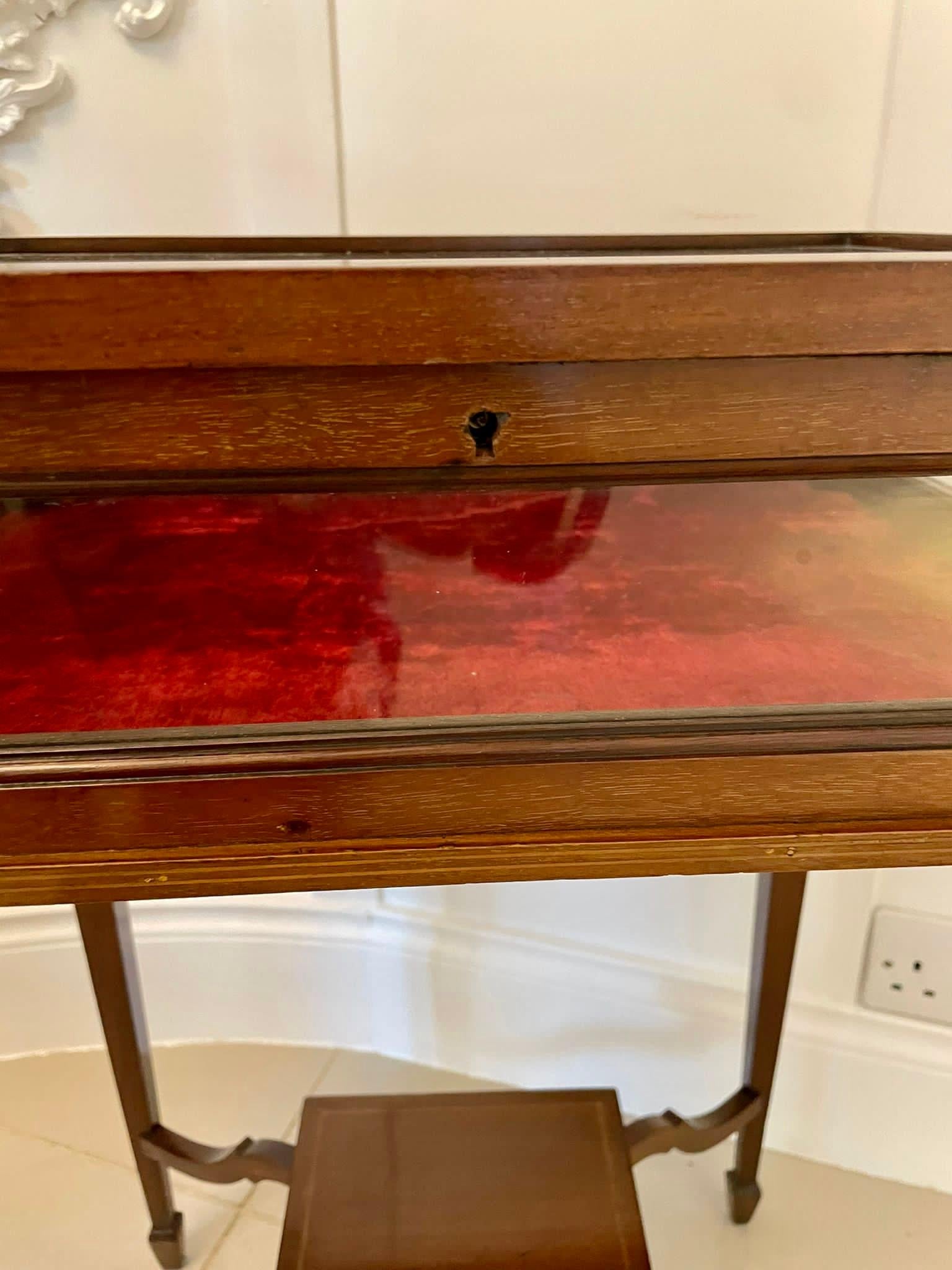 Fine Quality Antique Edwardian Mahogany Inlaid Bijouterie Cabinet 3