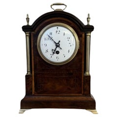 Fine quality antique Edwardian mahogany inlaid bracket clock