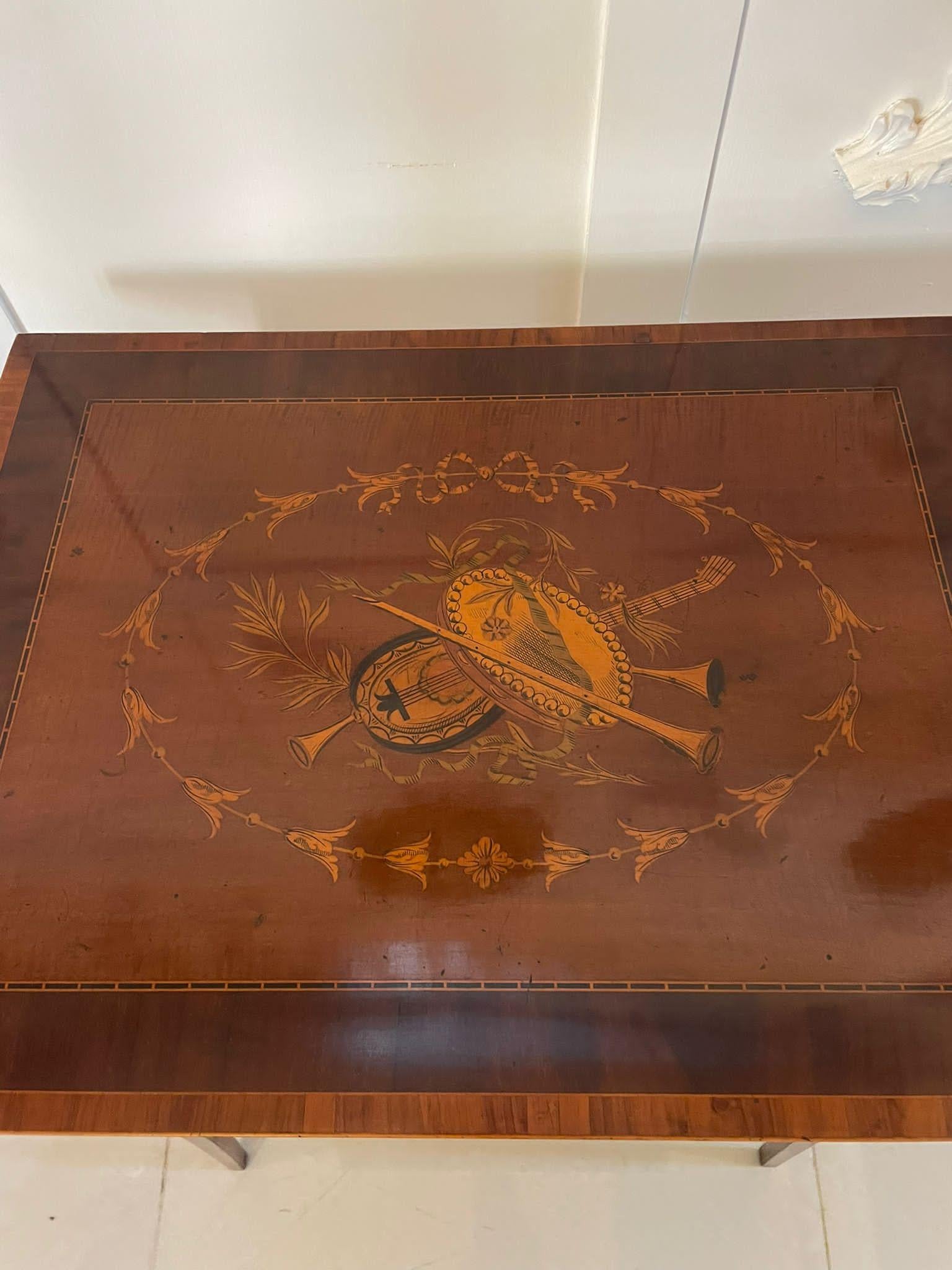 Fine Quality Antique Edwardian Mahogany Inlaid Lamp Table In Good Condition For Sale In Suffolk, GB