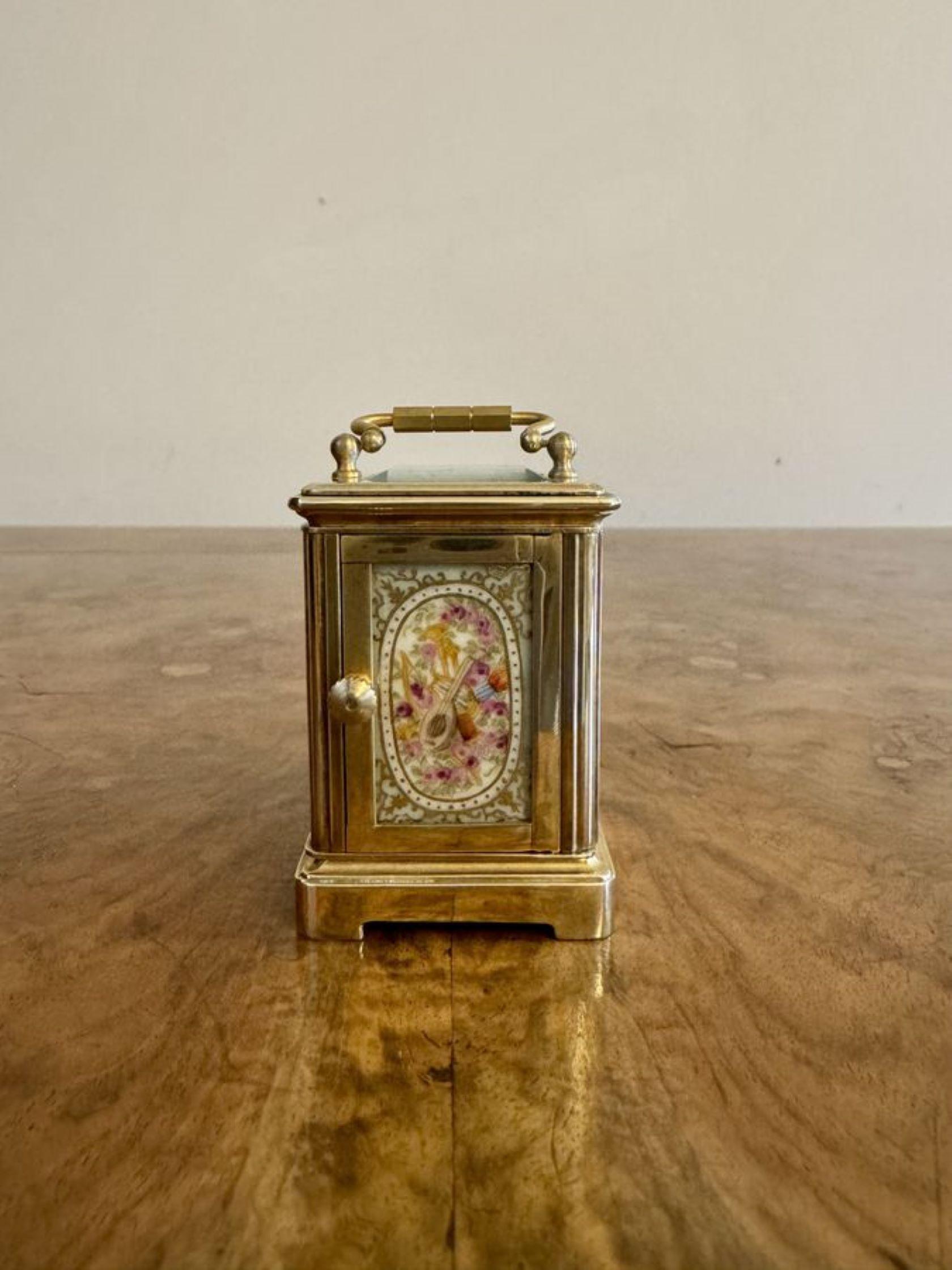 20th Century Fine quality antique Edwardian miniature carriage clock