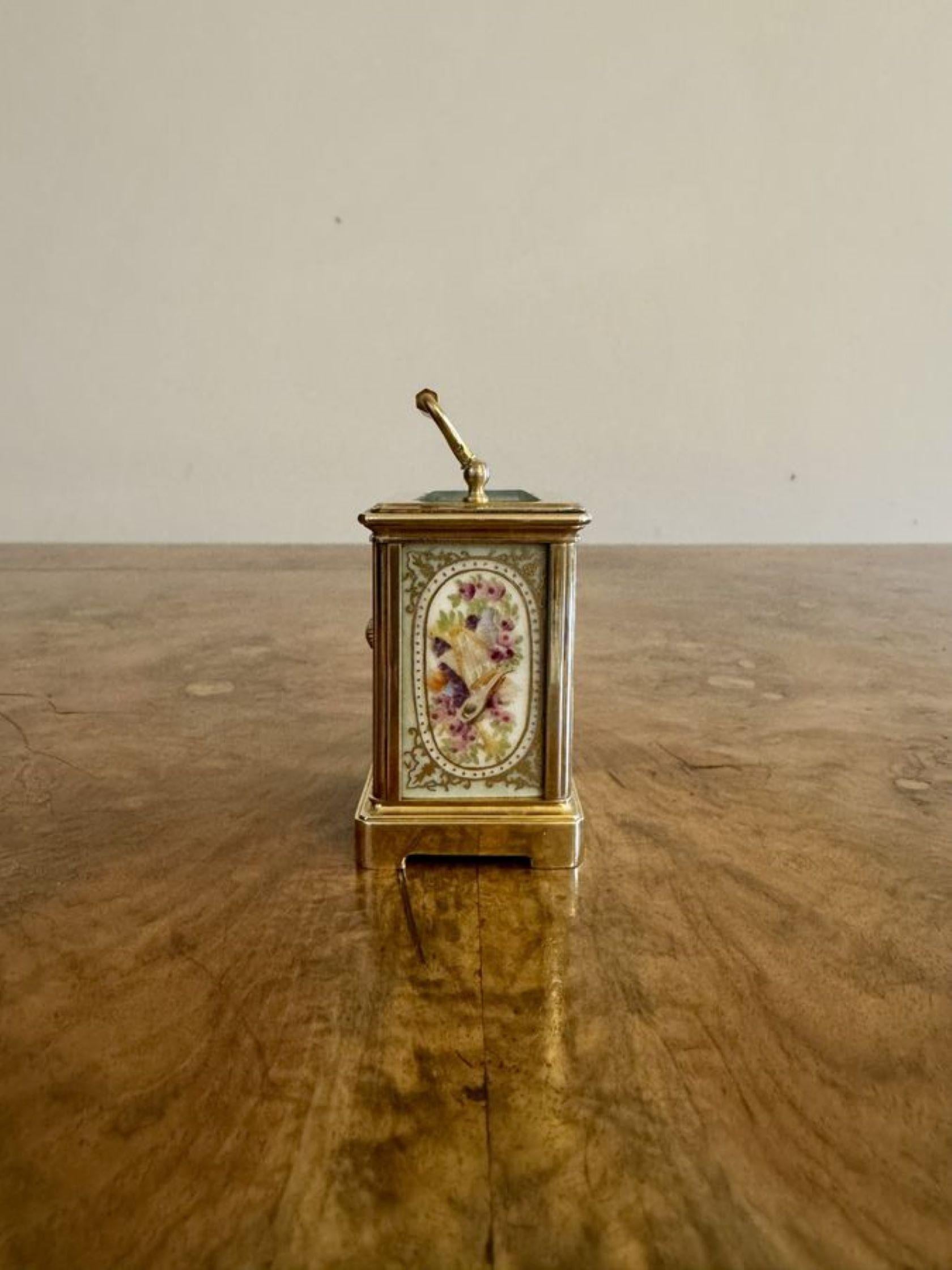Brass Fine quality antique Edwardian miniature carriage clock