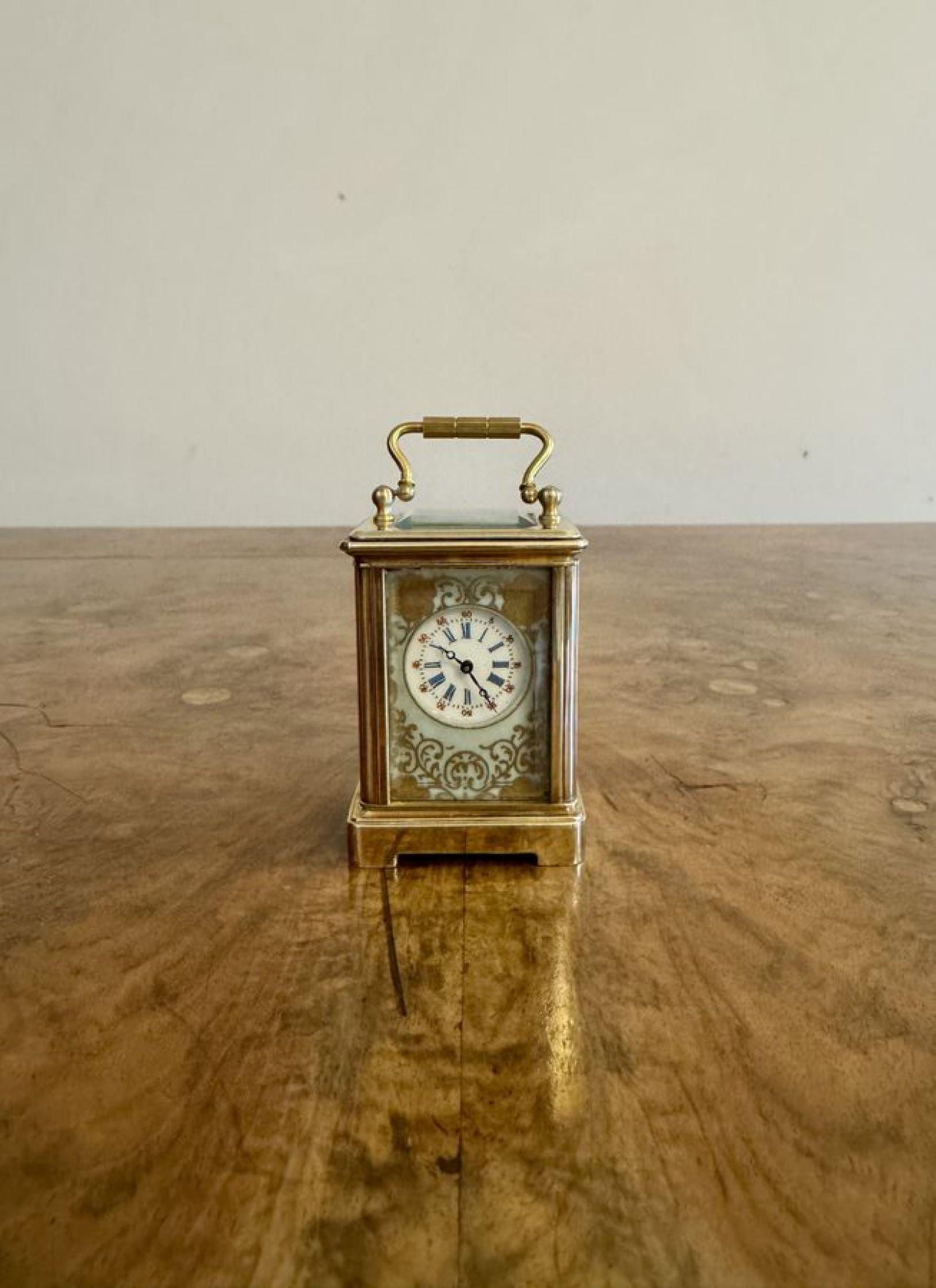 Fine quality antique Edwardian miniature carriage clock 2