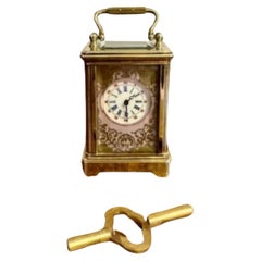 Fine quality antique Edwardian miniature carriage clock 