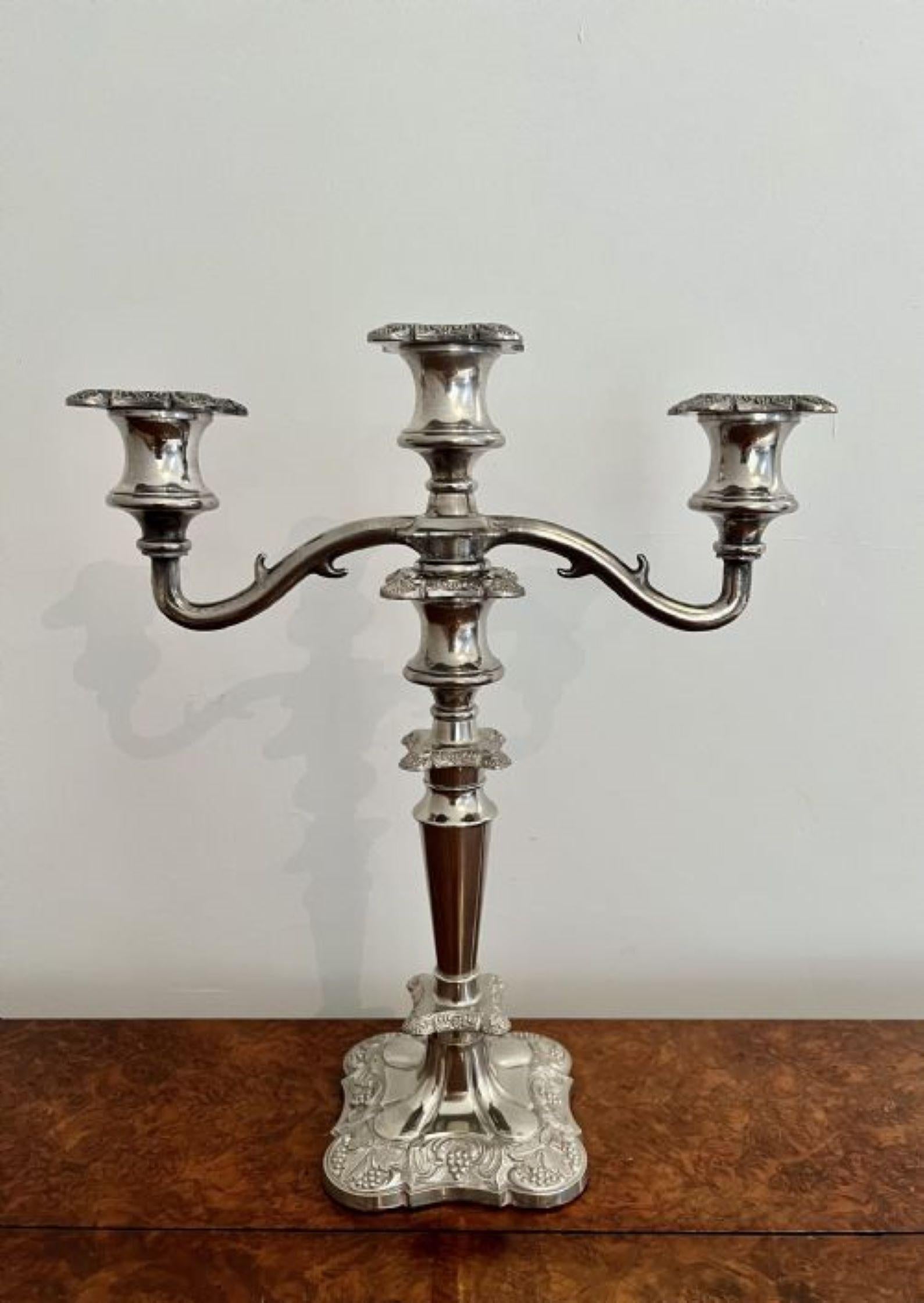 Fine quality antique Edwardian ornate silver plated candelabra and candlesticks  For Sale 1