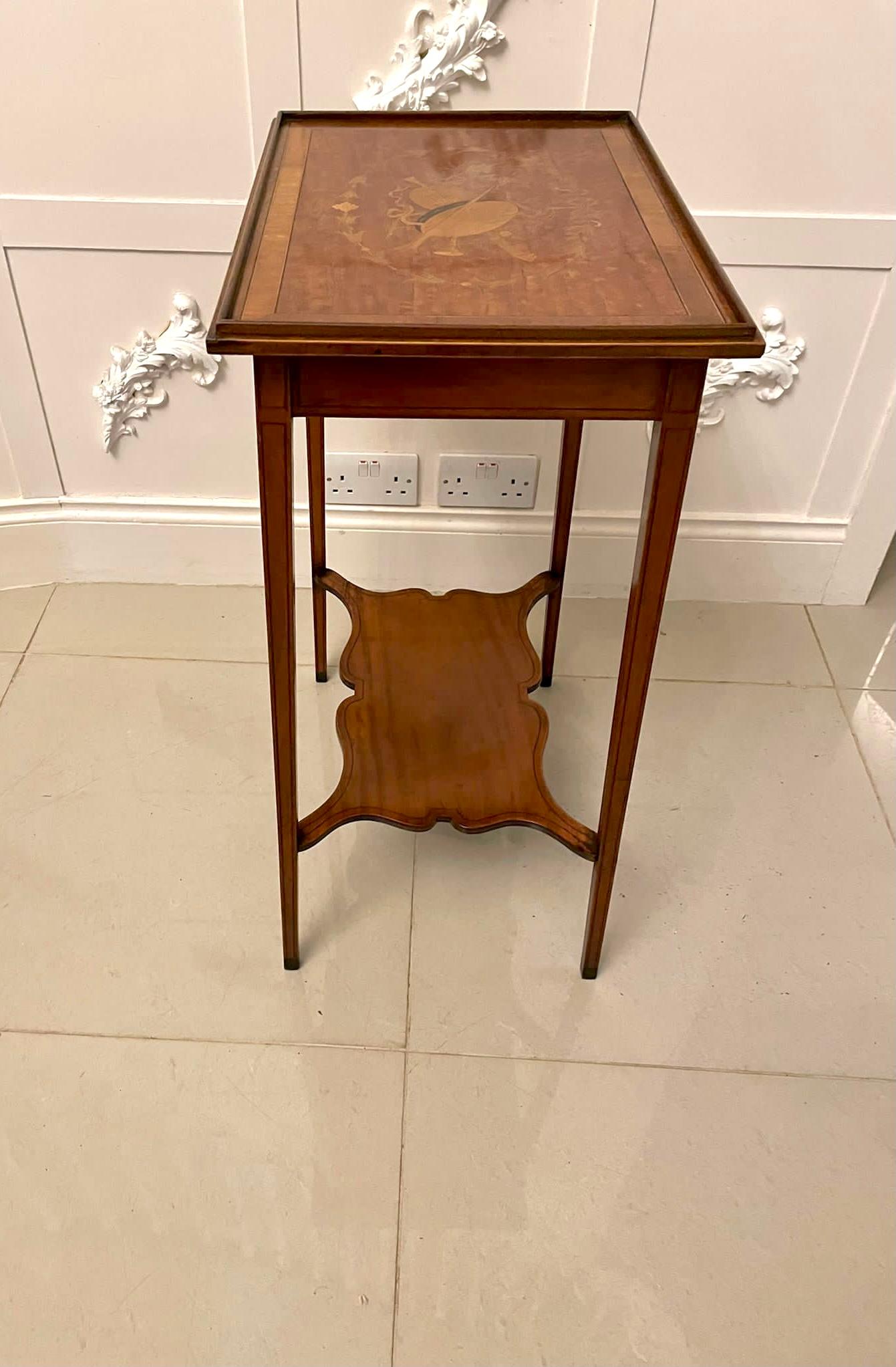 Fine Quality Antique Edwardian Satinwood Inlaid Lamp Table In Good Condition For Sale In Suffolk, GB