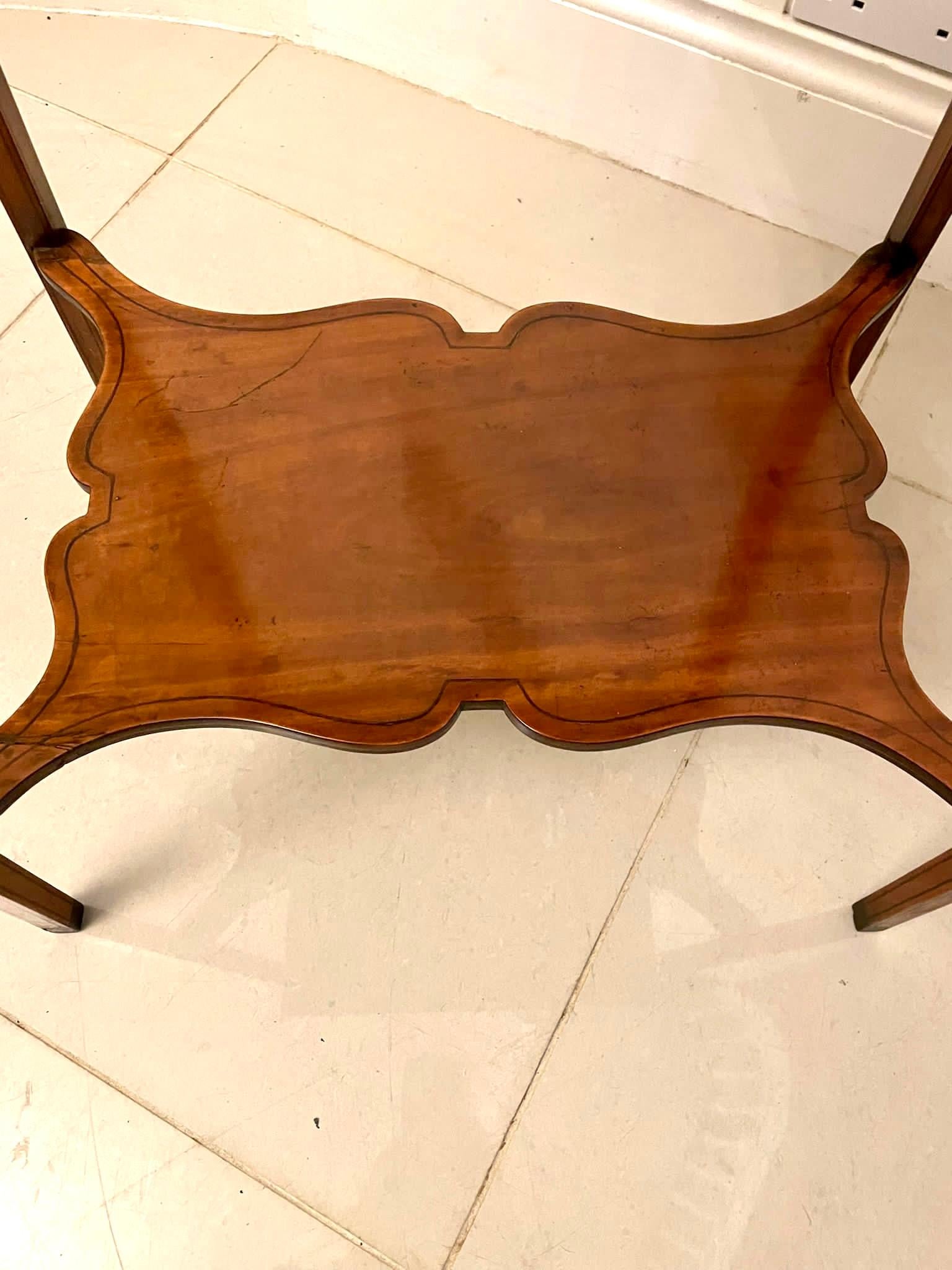 Antiker edwardianischer Satinholz-Lampentisch mit Intarsien von hoher Qualität im Zustand „Gut“ im Angebot in Suffolk, GB