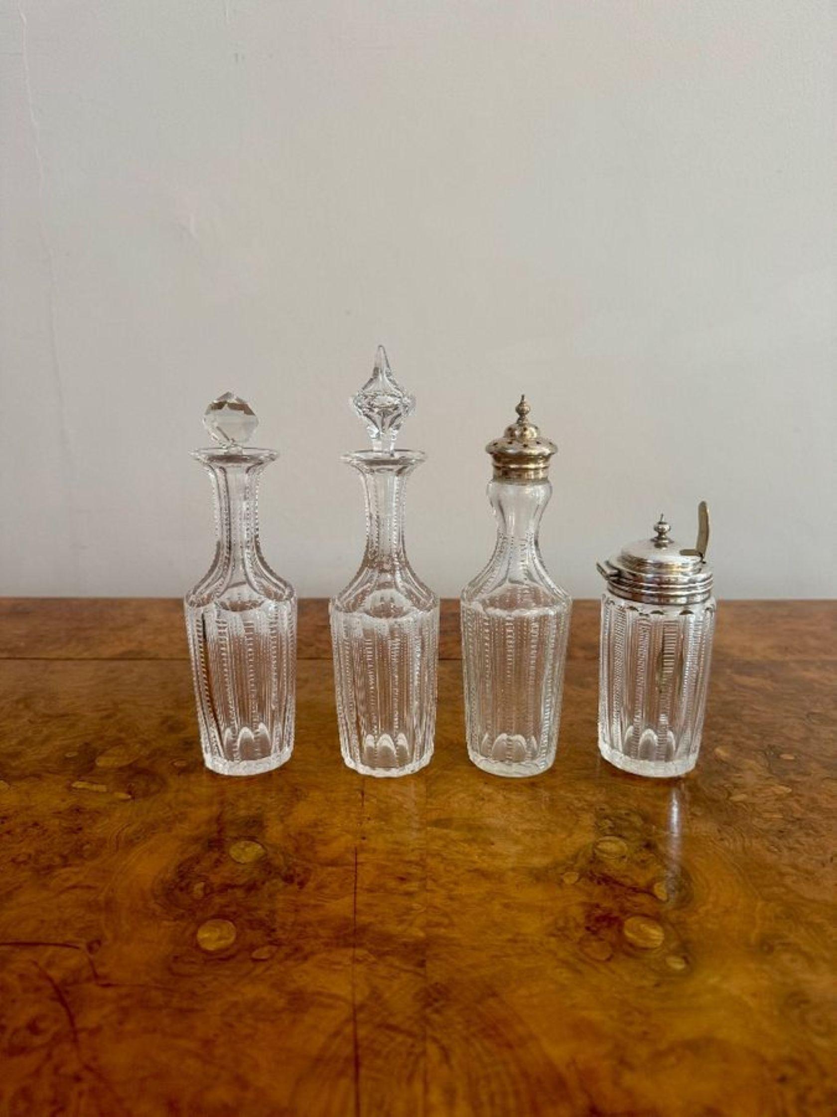 Fine quality antique Edwardian silver plated cruet set In Good Condition For Sale In Ipswich, GB