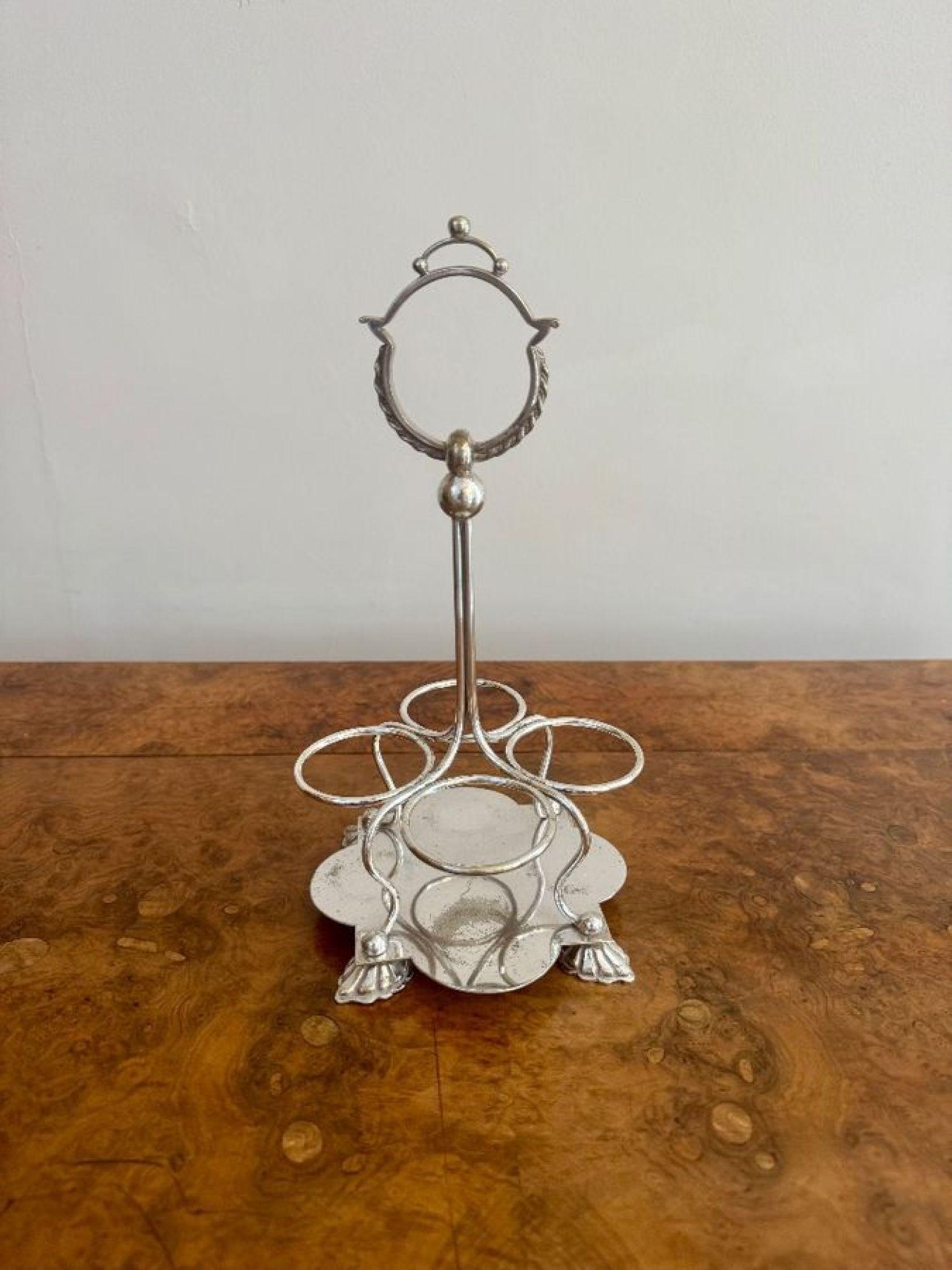 20th Century Fine quality antique Edwardian silver plated cruet set For Sale