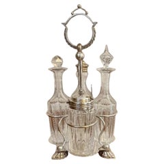 Fine quality antique Edwardian silver plated cruet set