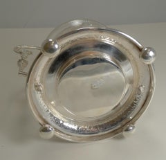 Fine Quality Antique English Engraved Biscuit Box, Floral Garlands, circa 1890