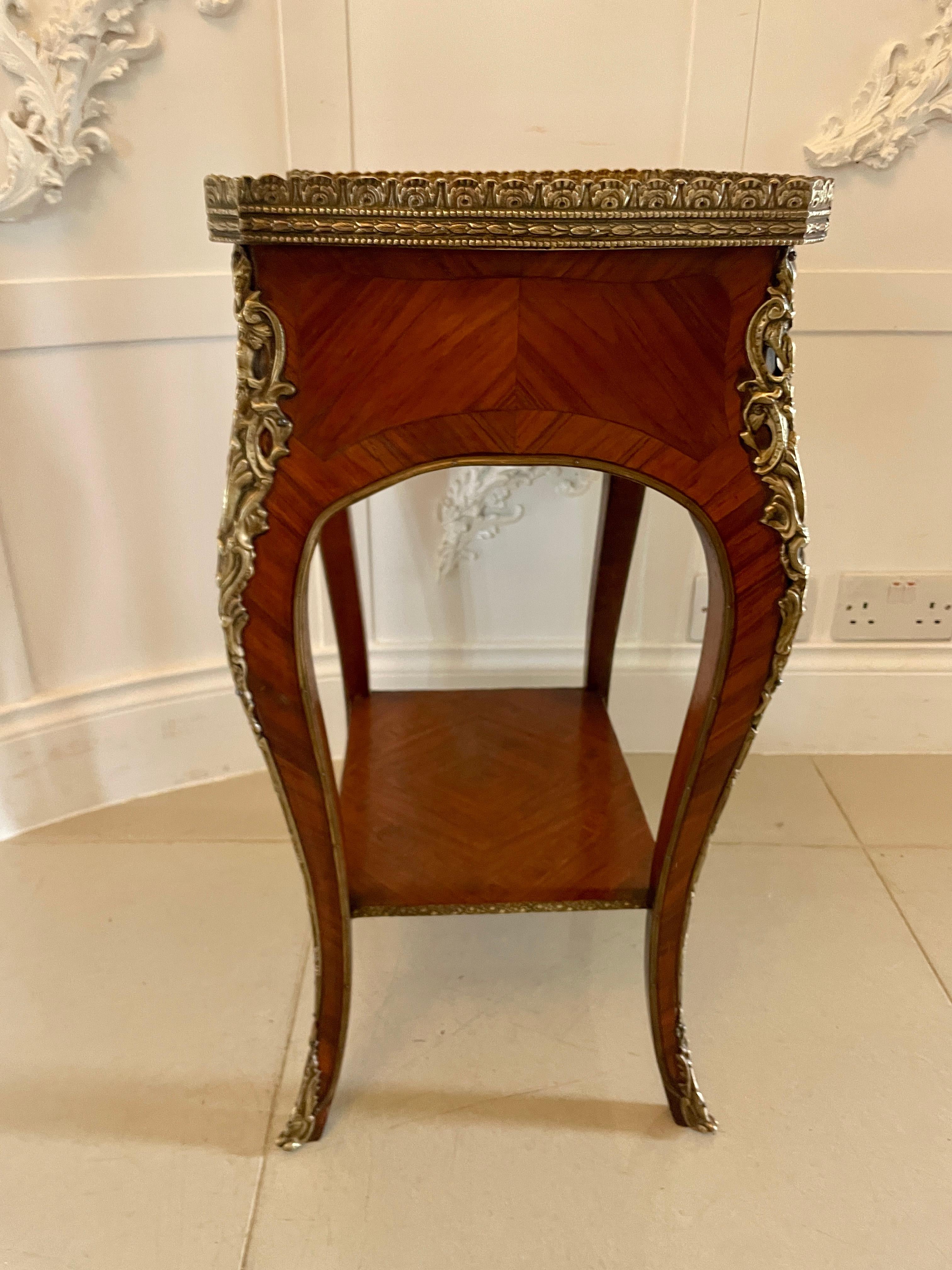 Fine Quality Antique Freestanding French Kingwood and Ormolu Mounted Lamp Table For Sale 4
