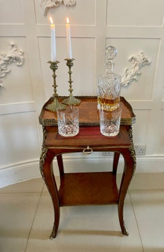 Fine Quality Antique Freestanding French Kingwood and Ormolu Mounted Lamp Table