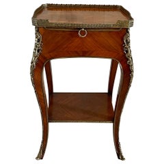 Fine Quality Antique Freestanding French Kingwood and Ormolu Mounted Lamp Table