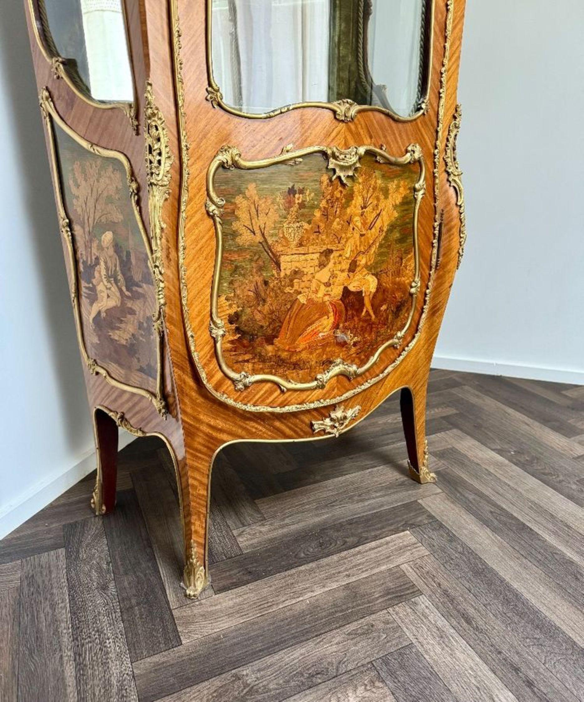 Armadio vitreo francese di alta qualità, in legno di re e dorato in vendita 4