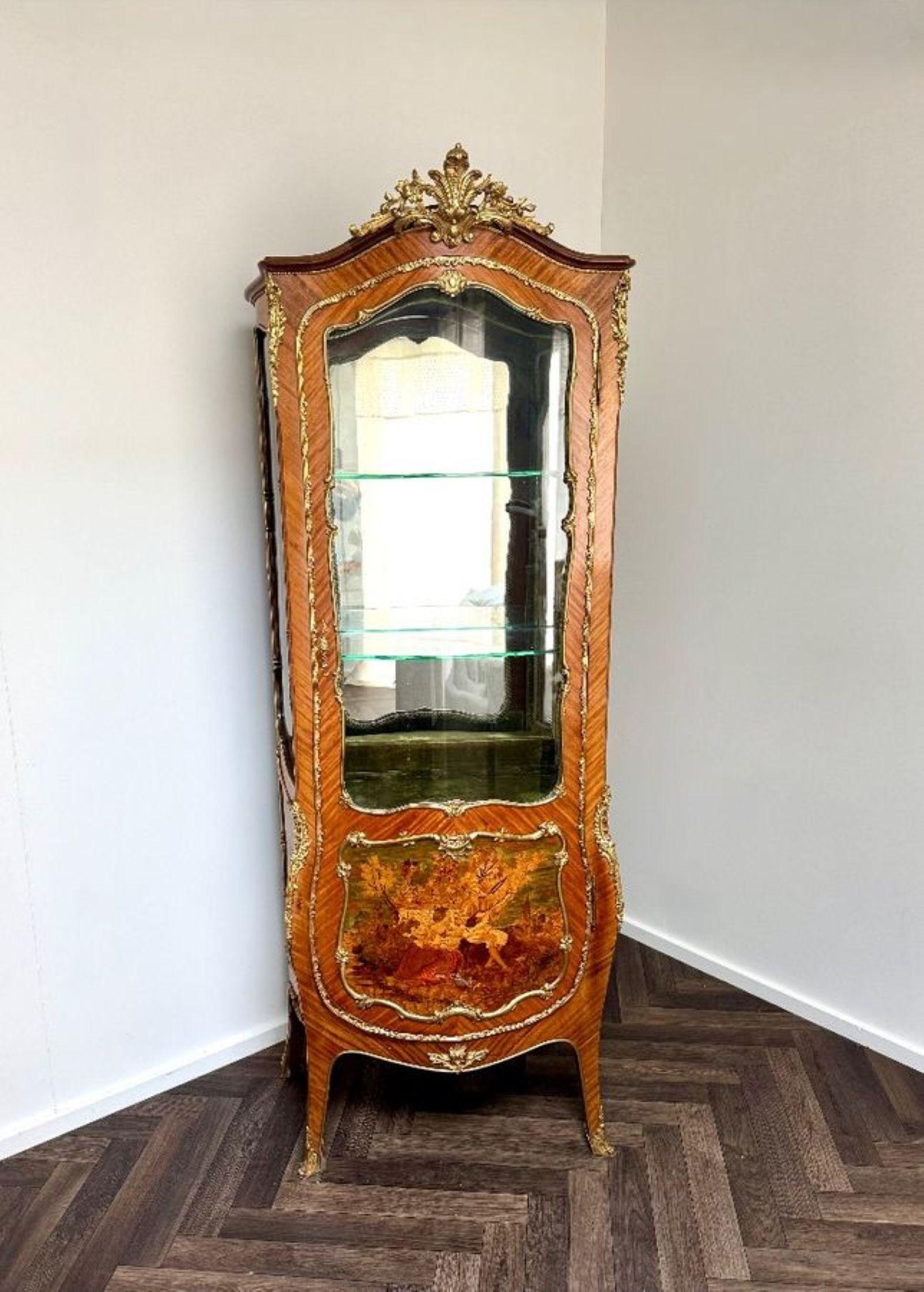 Armadio vitreo francese di alta qualità, in legno di re e dorato in vendita 2