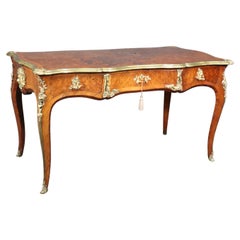 Fine Quality Antique French Louis XV Bronze Mounted Bureau Plat Writing Desk