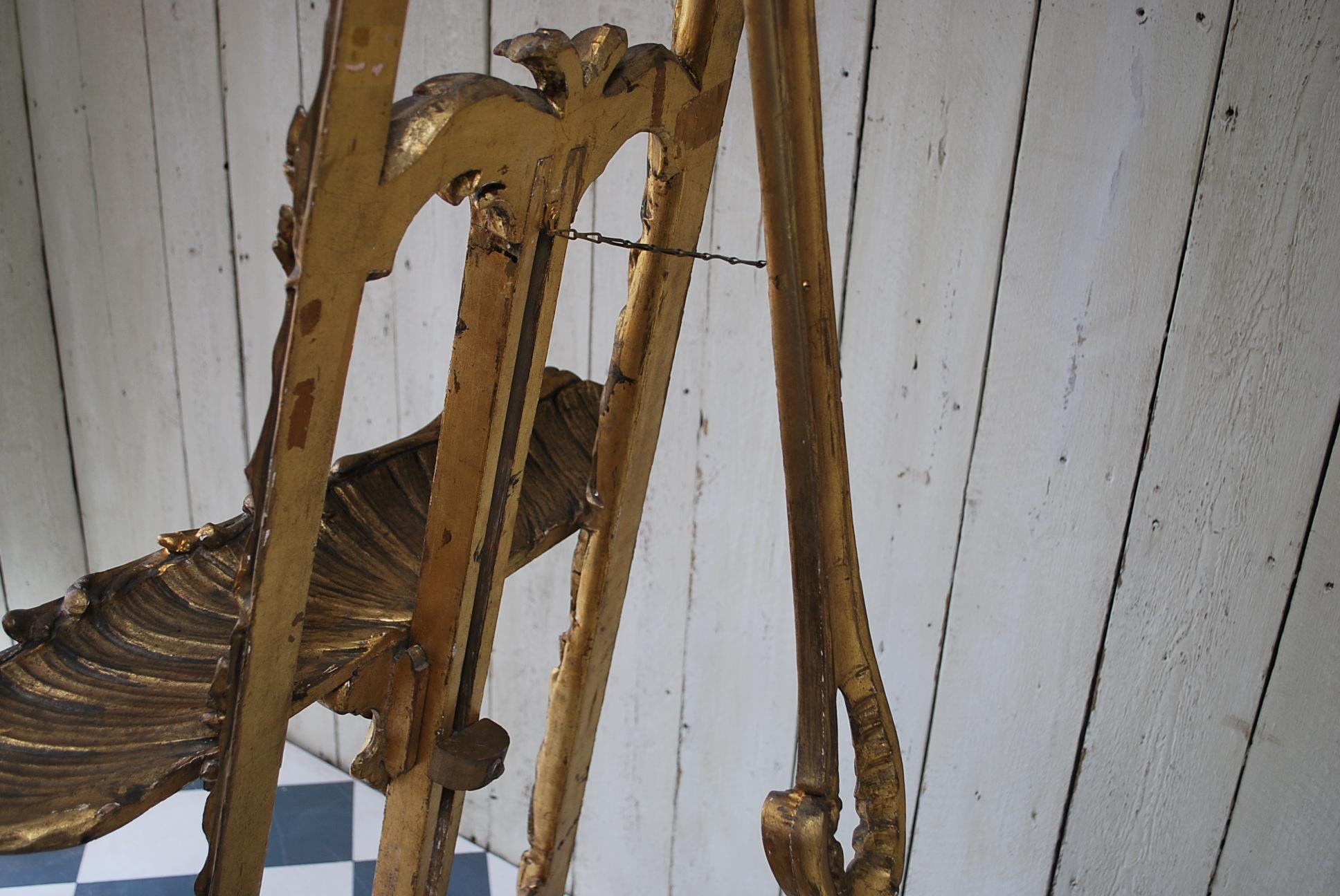 Fine Quality antique French Rococo 19th century Carved Wood Gilt display Easel For Sale 1
