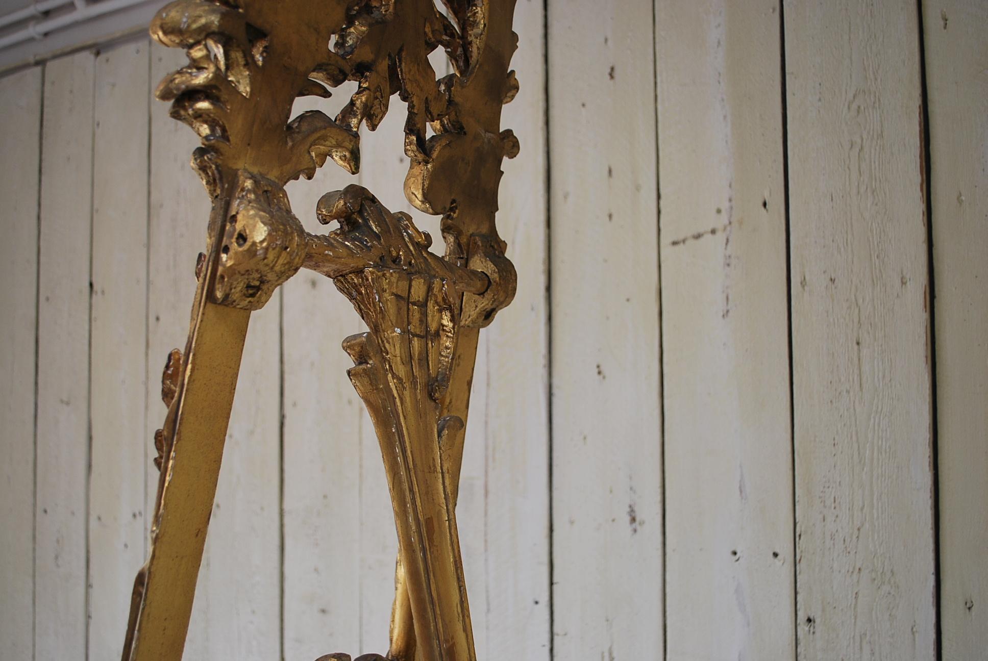 Fine Quality antique French Rococo 19th century Carved Wood Gilt display Easel For Sale 2