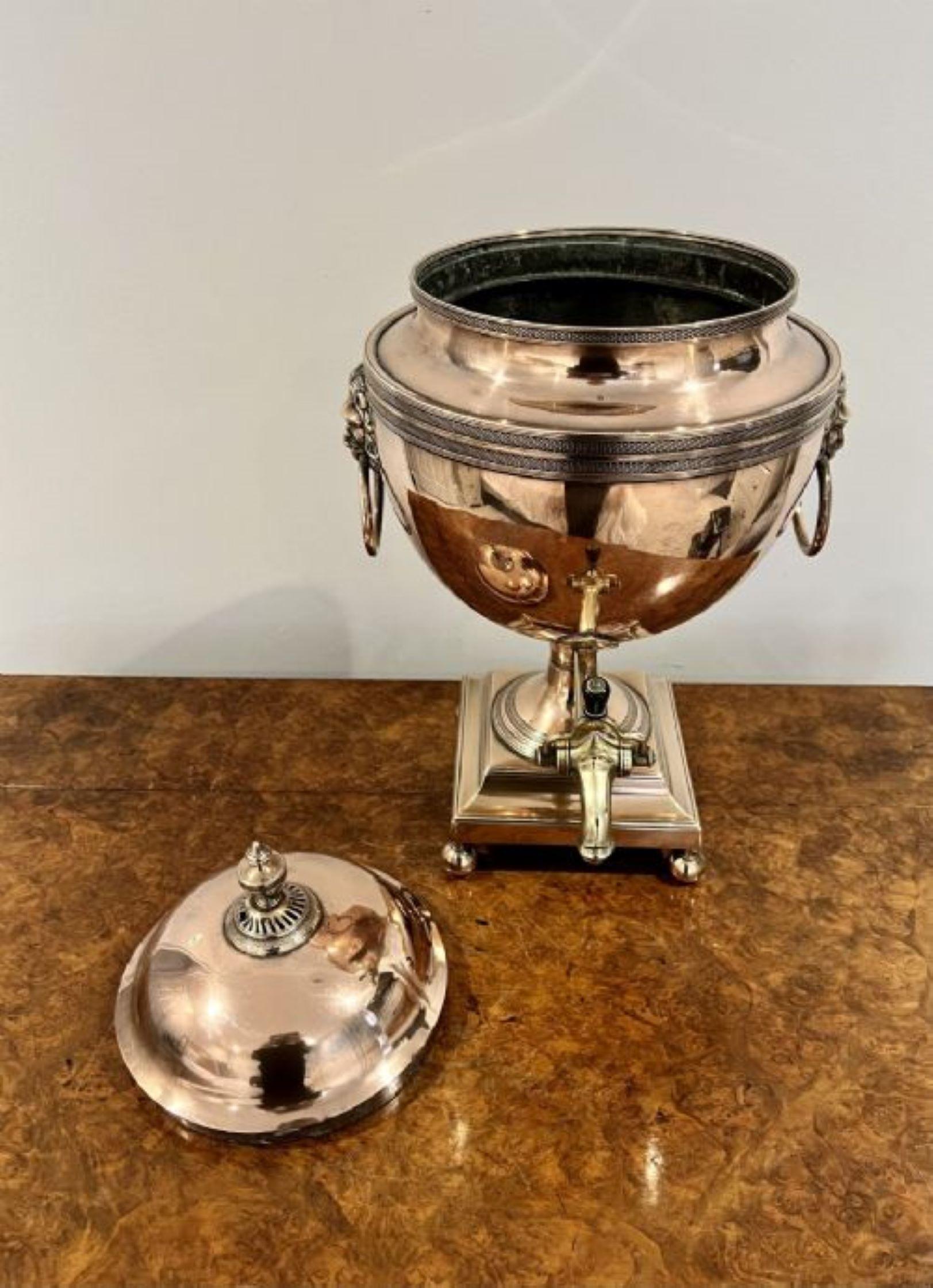 Fine quality antique George III large copper samovar  For Sale 2