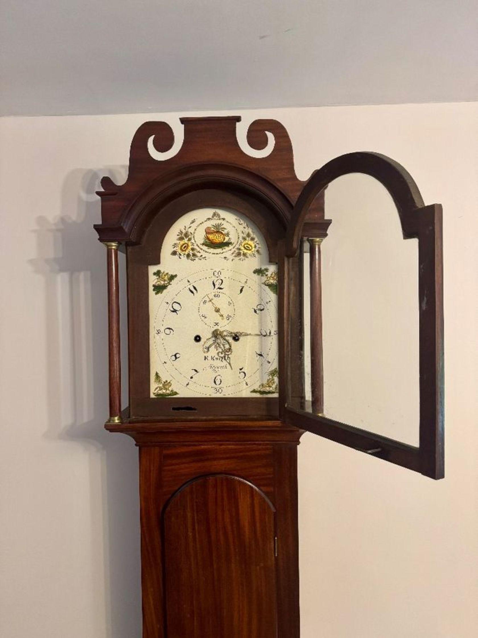 Hochwertige antike George III. Mahagoni Standuhr im Angebot 2