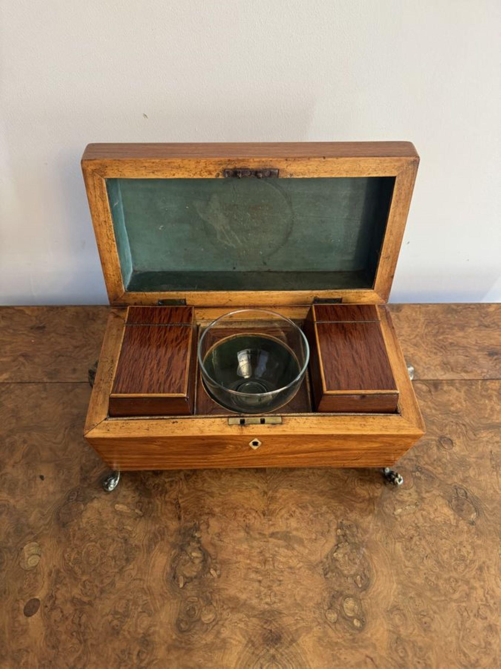 19th Century Fine quality antique George III tea caddy For Sale