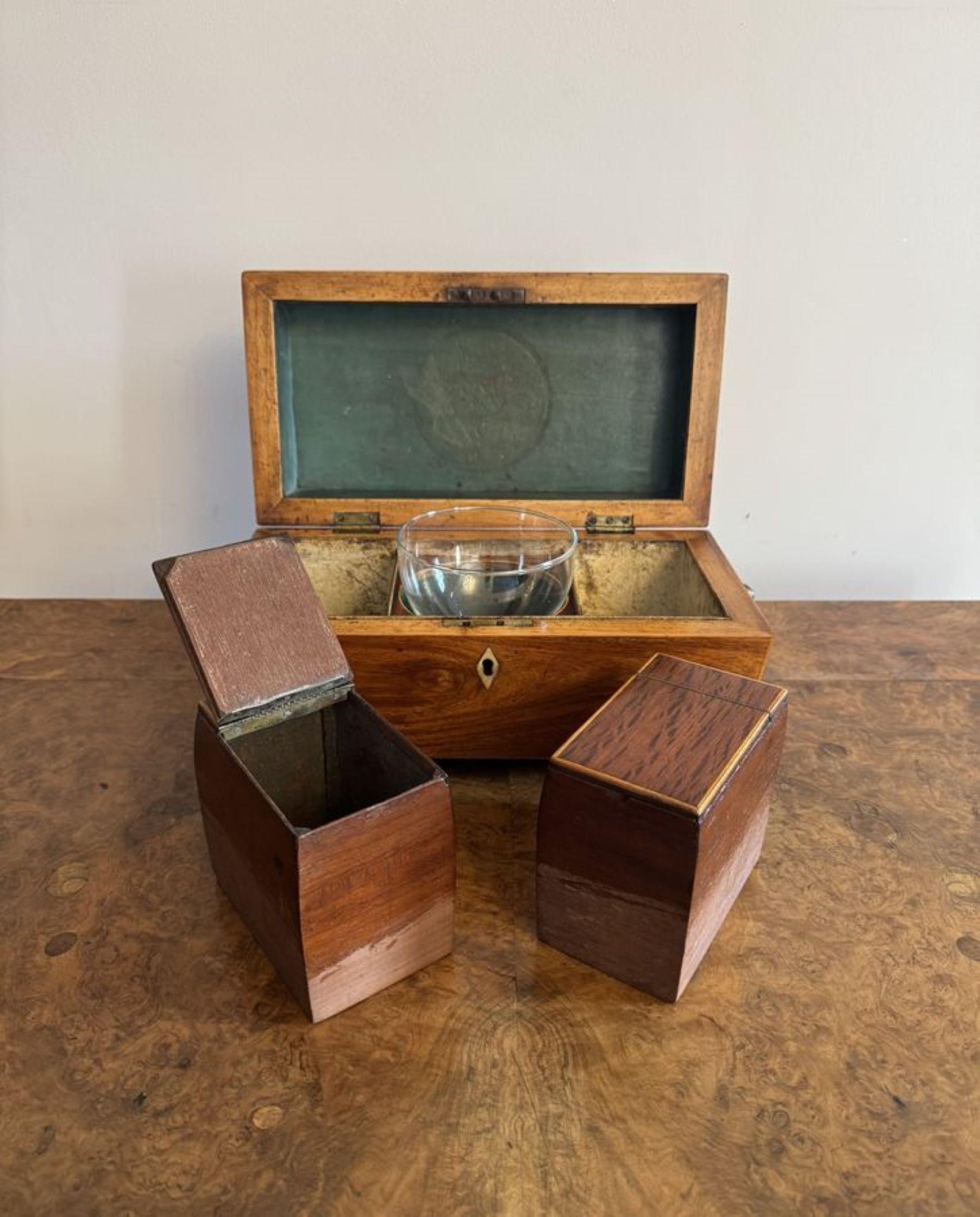 Fine quality antique George III tea caddy For Sale 1